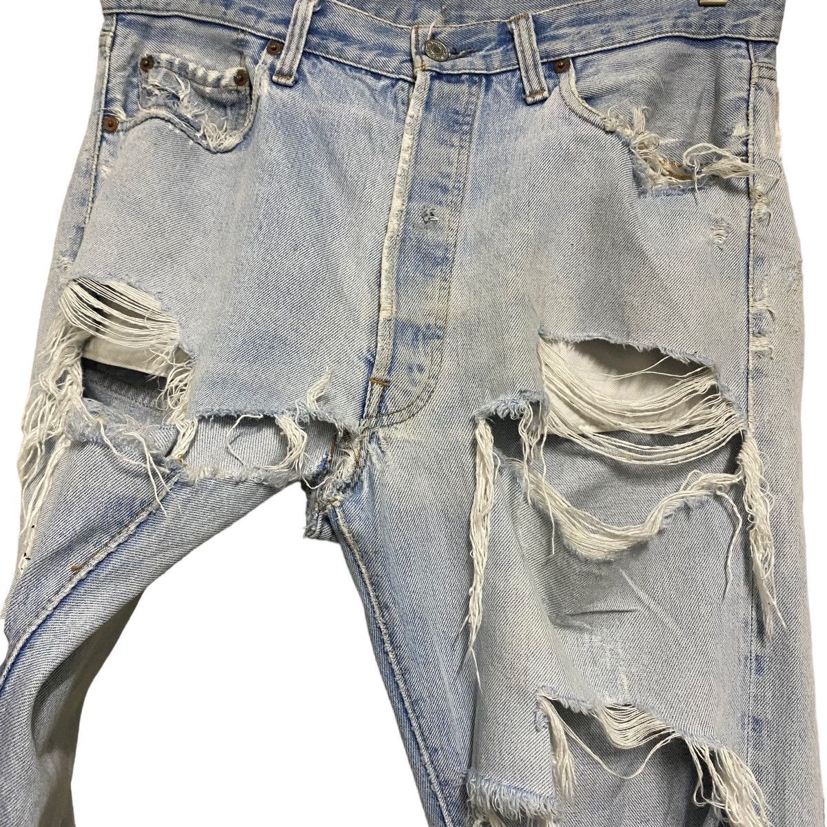 Levi's Vintage Levis 501 Redline Thrashed Jeans Button6 Size US 34 / EU 50 - 5 Thumbnail