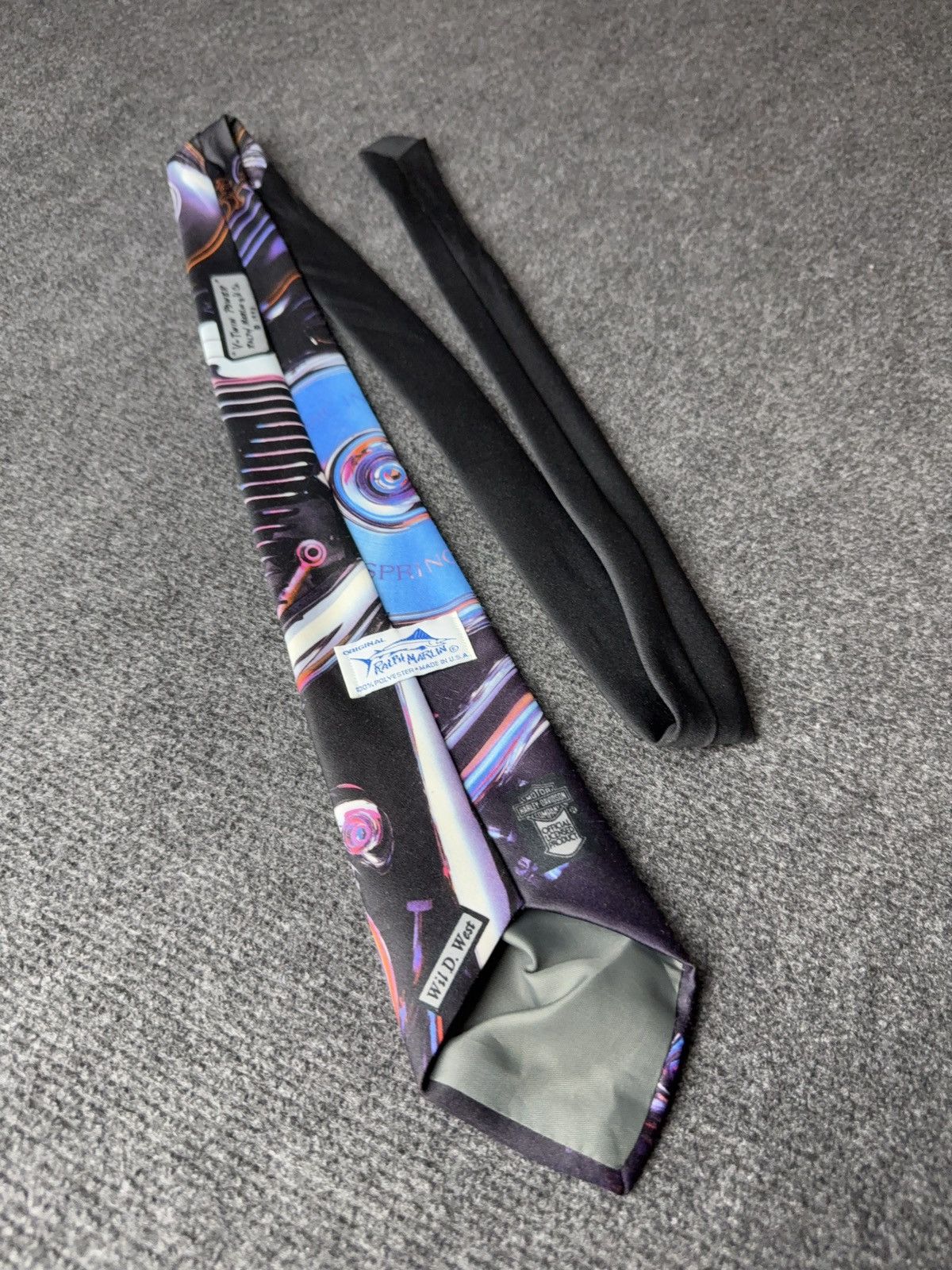 Ralph Marlin 1992 Vintage Harley Davidson Ralph Marlin V Twin Tie USA Size ONE SIZE - 5 Thumbnail
