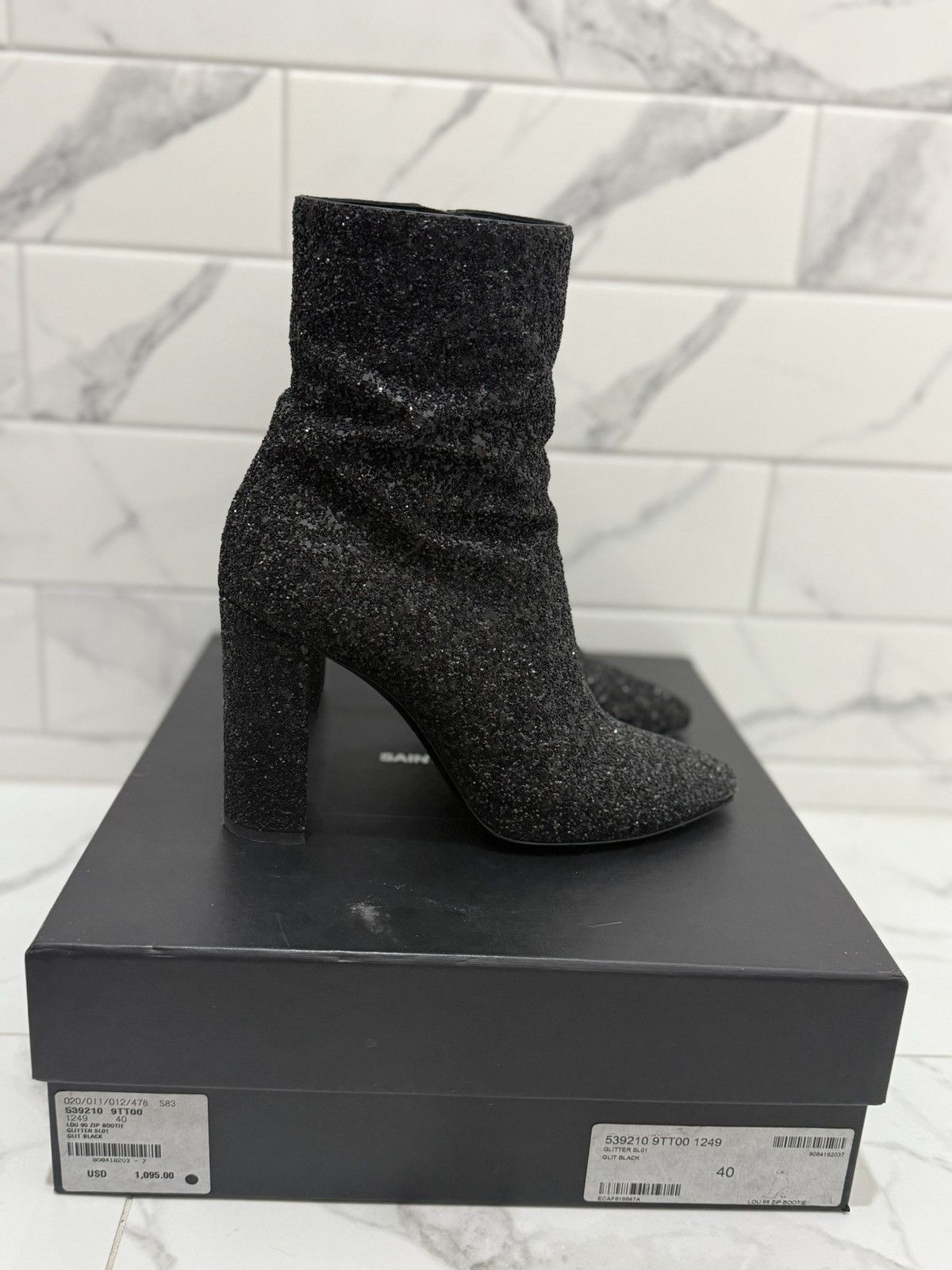 Saint Laurent Paris Saint Laurent Lou Glitter Ankle Boot Size US 9 / IT 39 - 1 Thumbnail