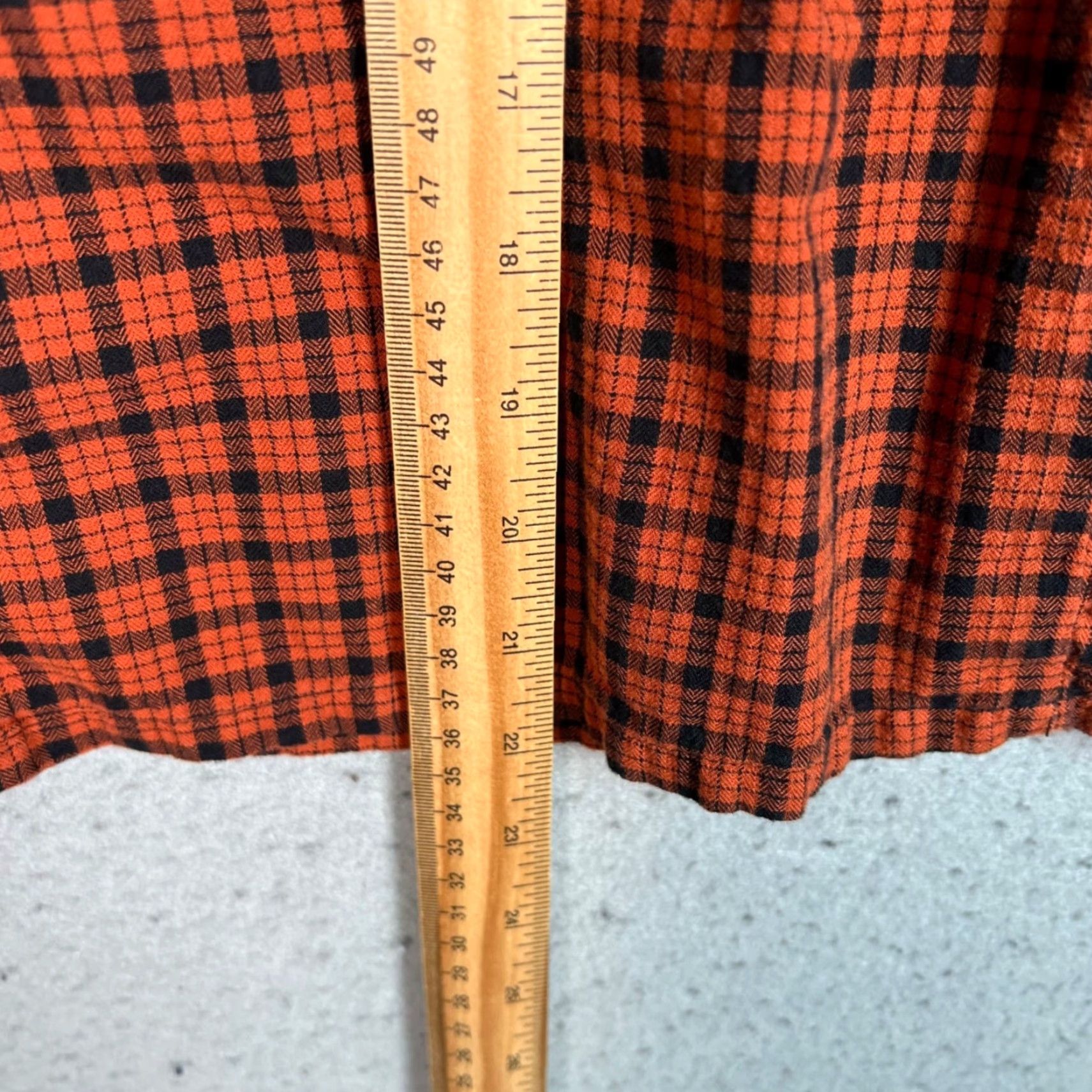 Madewell Madewell Shirt Womens Medium Orange & Black Plaid Ruffle Long Sleeve Top Size M / US 6-8 / IT 42-44 - 6 Thumbnail