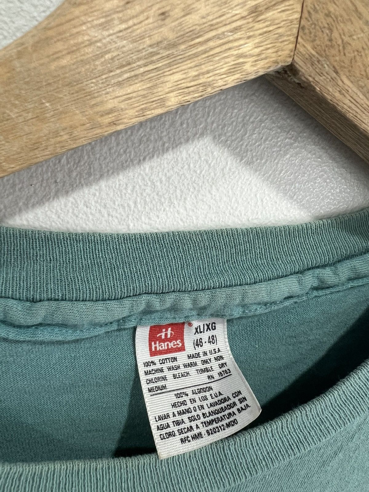 Japanese Brand Vintage 90s Blank Tee Shirt sun faded thrashed green grunge Size US XL / EU 56 / 4 - 4 Thumbnail
