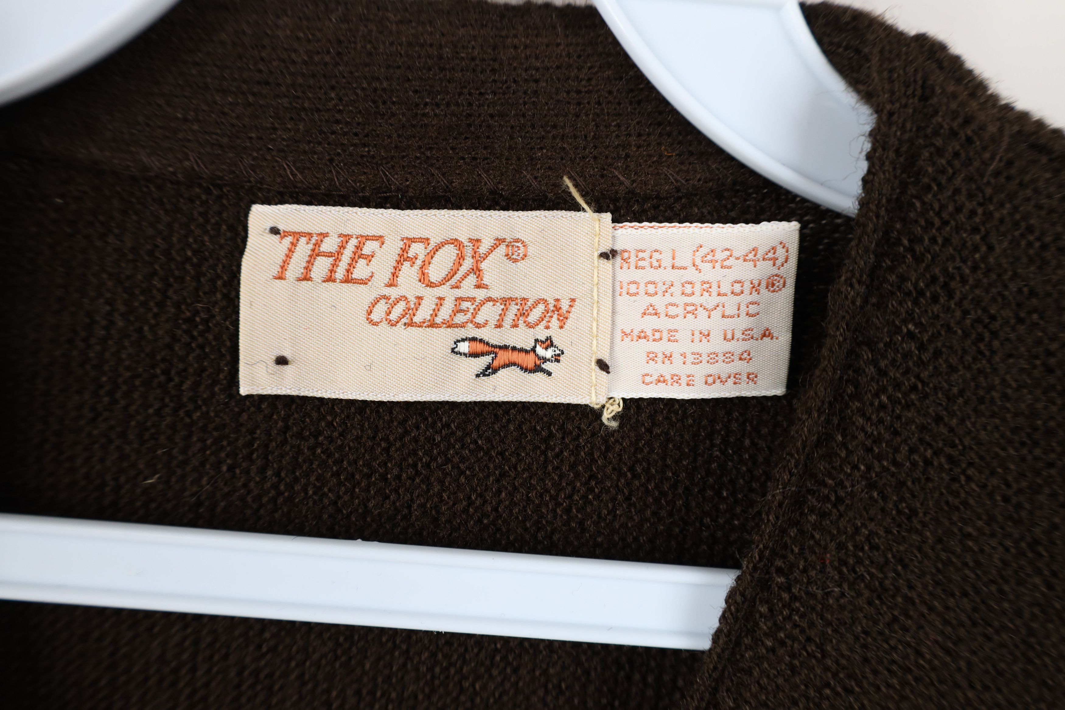 Vintage Vintage 70s Streetwear Blank Knit Cardigan Sweater Brown USA Size US L / EU 52-54 / 3 - 7 Thumbnail
