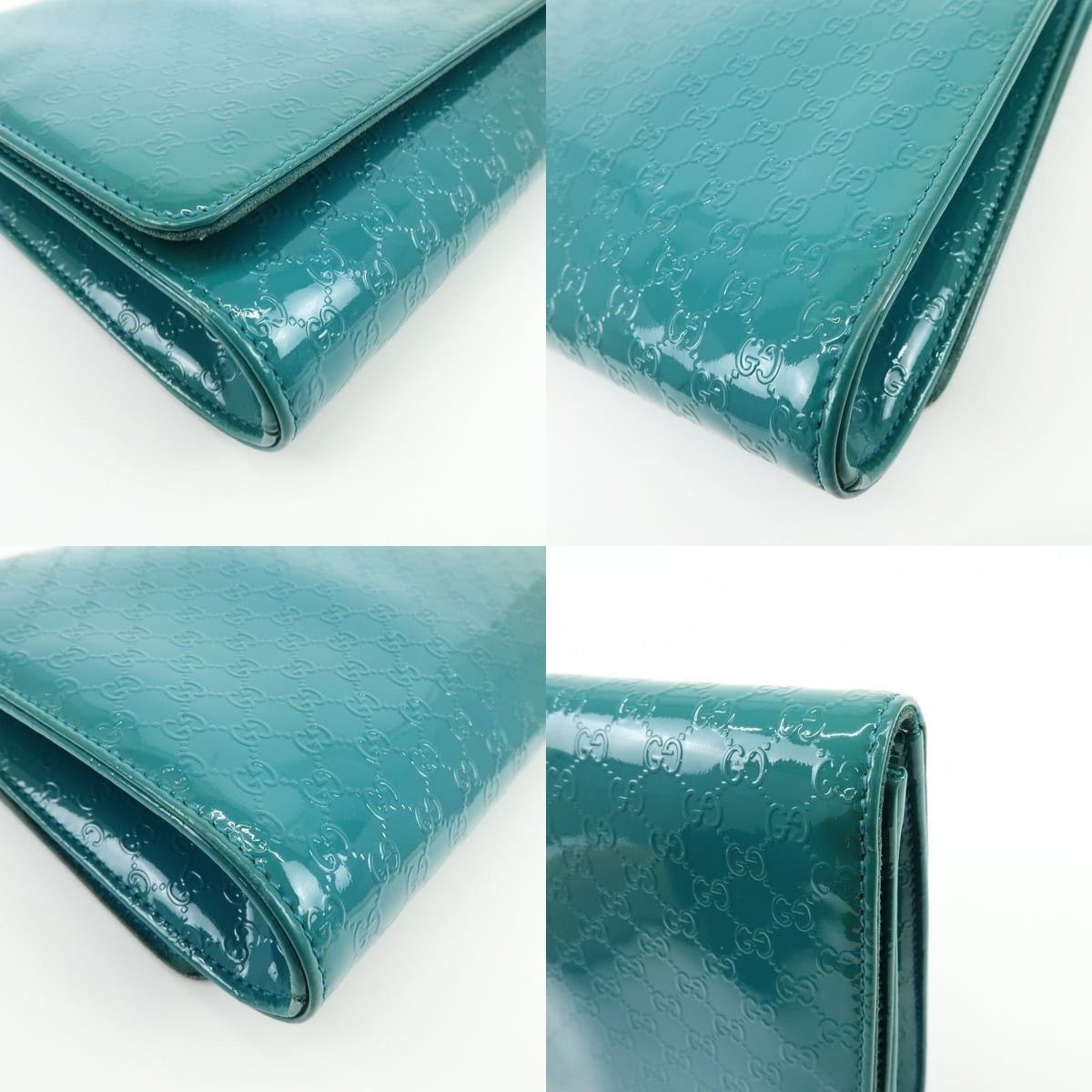 Gucci Gucci Microguccissima Patent Leather Clutch Blue Size ONE SIZE - 4 Thumbnail
