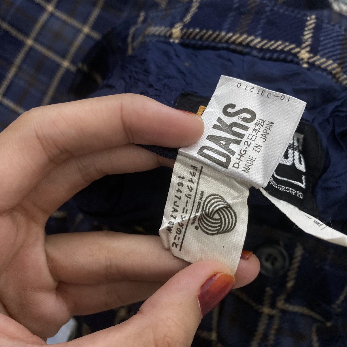 DAKS × Vintage Vintage 90s DAKS LONDON ENGLAND Brand Check Tartan Blue Size US 26 / EU 42 - 7 Thumbnail