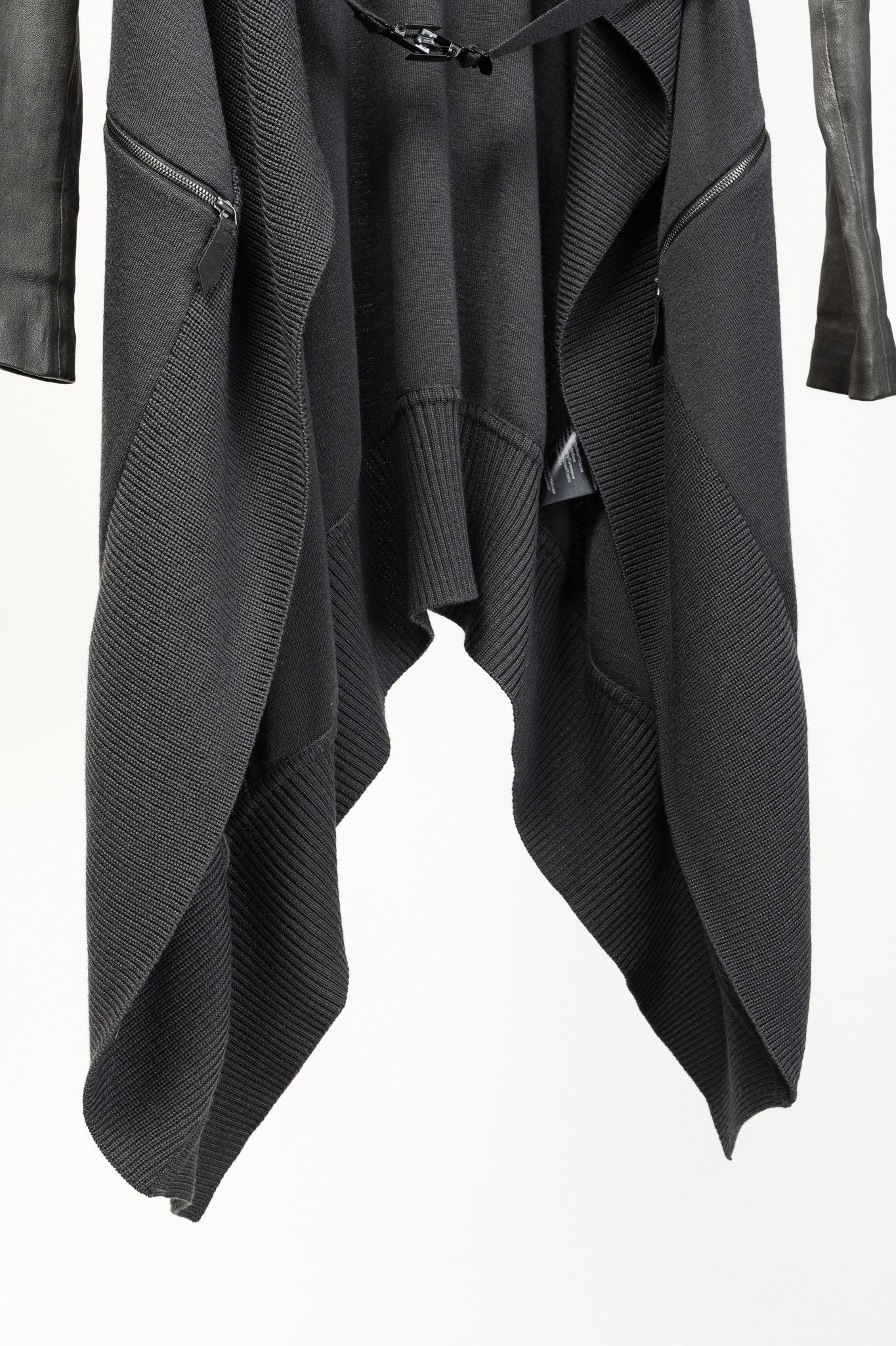 Annette Gortz Annette Gortz AW/14 Kubus Grey Leather-Trim Belted Cardigan Size S / US 4 / IT 40 - 10 Thumbnail