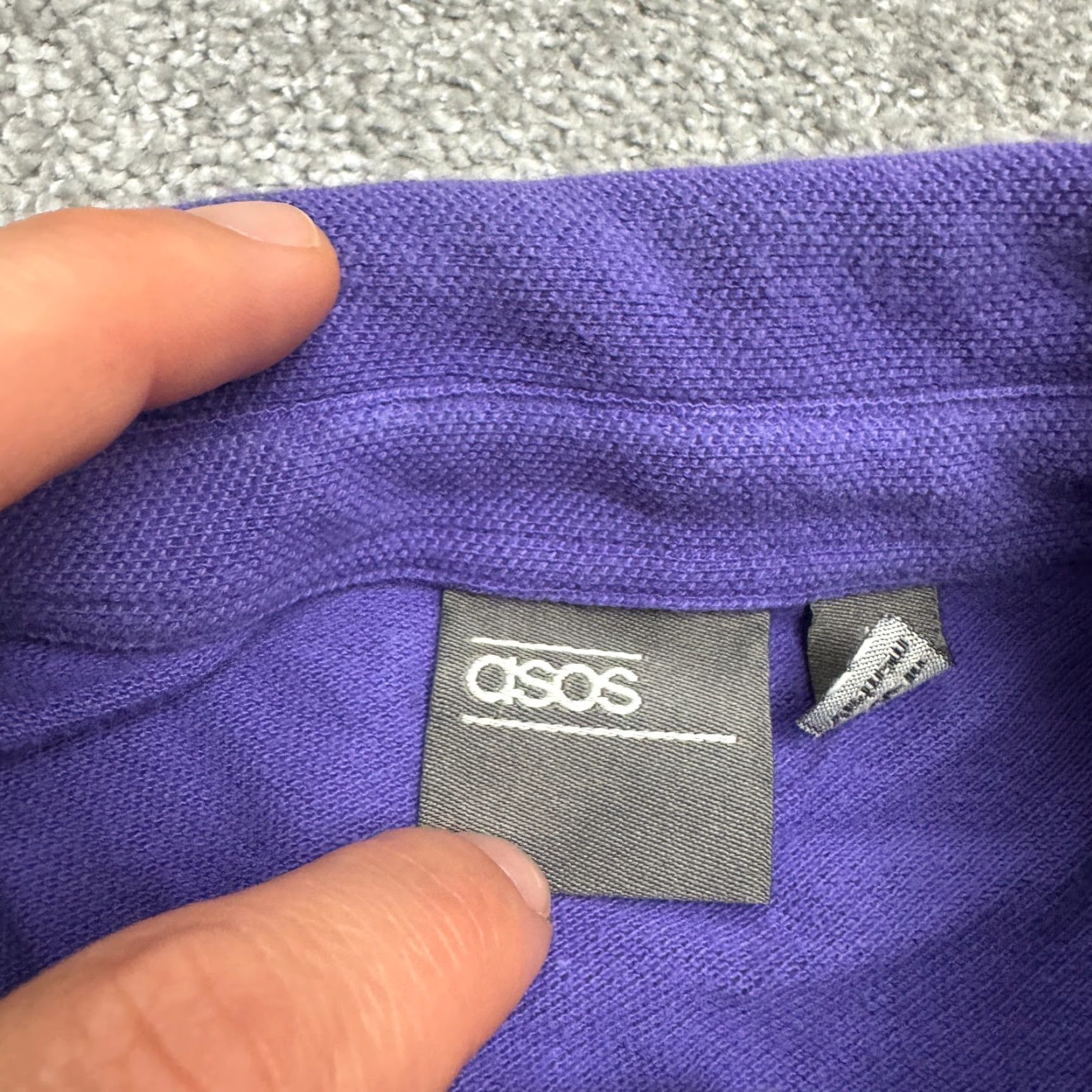 Asos ASOS Button-Down Polo Shirt Mens Medium Purple Long Sleeve Oversized Pique Knit Shirt Adult M Purple Casual Classic Size US M / EU 48-50 / 2 - 6 Thumbnail