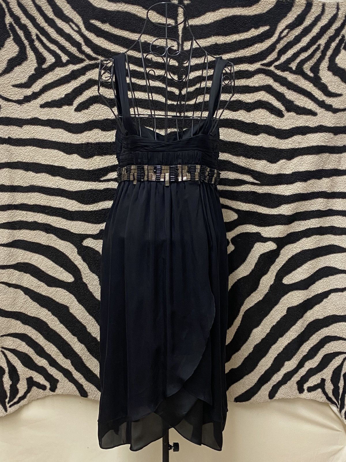 Vintage Vintage black comfortable flashy silk cocktail dress Size S / US 4 / IT 40 - 5 Thumbnail