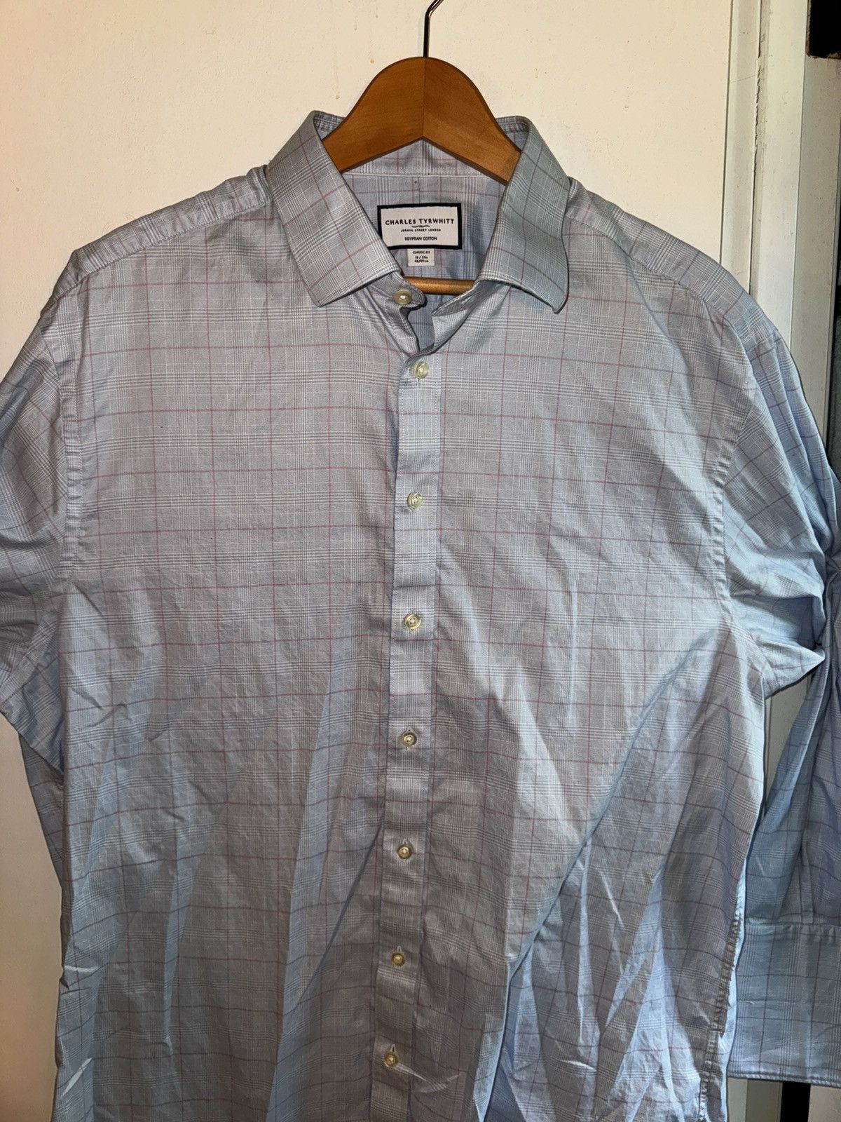 Charles Tyrwhitt Charles Tyrwhitt French Cuff Sky Blue Check shirt Size US XL / EU 56 / 4 - 1 Thumbnail