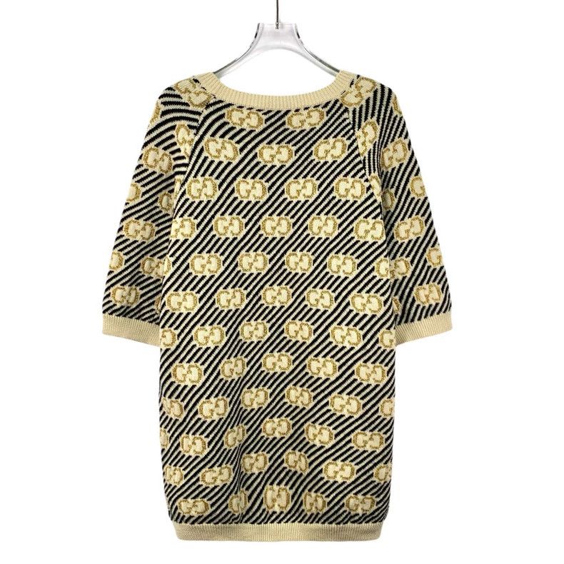 Gucci Gucci Color-blocked logo jacquart full-print wool round-ne Size S / US 4 / IT 40 - 2 Thumbnail