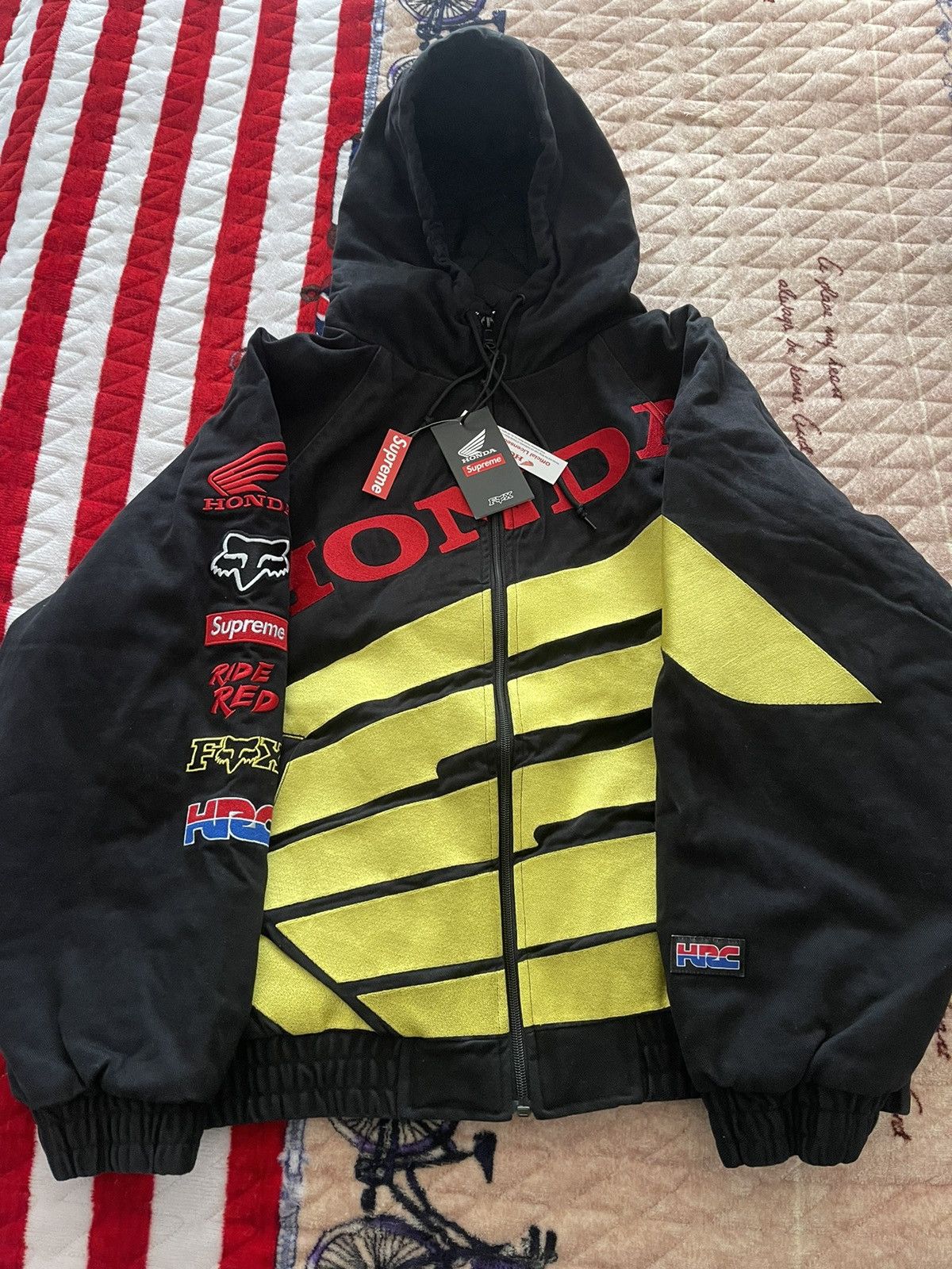 Supreme honda fox racing cheap puffy zip up jacket