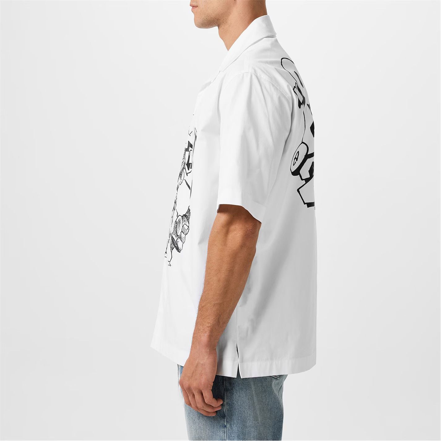 Off-White o1g2r1mq0326 Graphic Print Overshirt in White Size US S / EU 44-46 / 1 - 5 Thumbnail