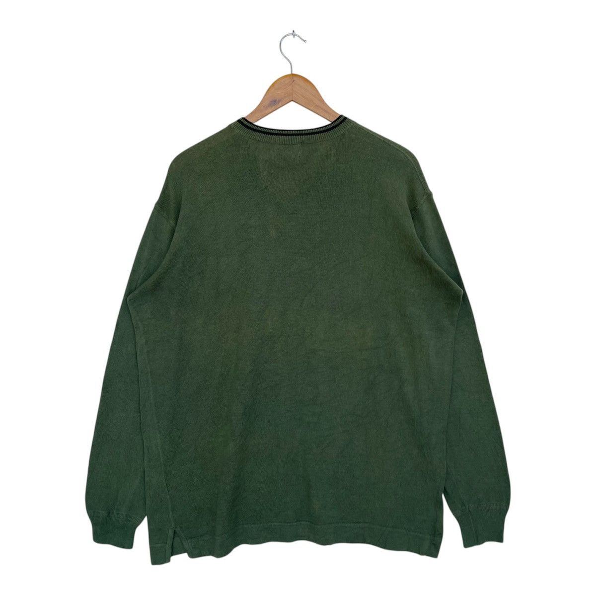 Stussy Vintage 90s Stussy Sport V-Neck Knit Sweater Forest Green Size US S / EU 44-46 / 1 - 3 Thumbnail