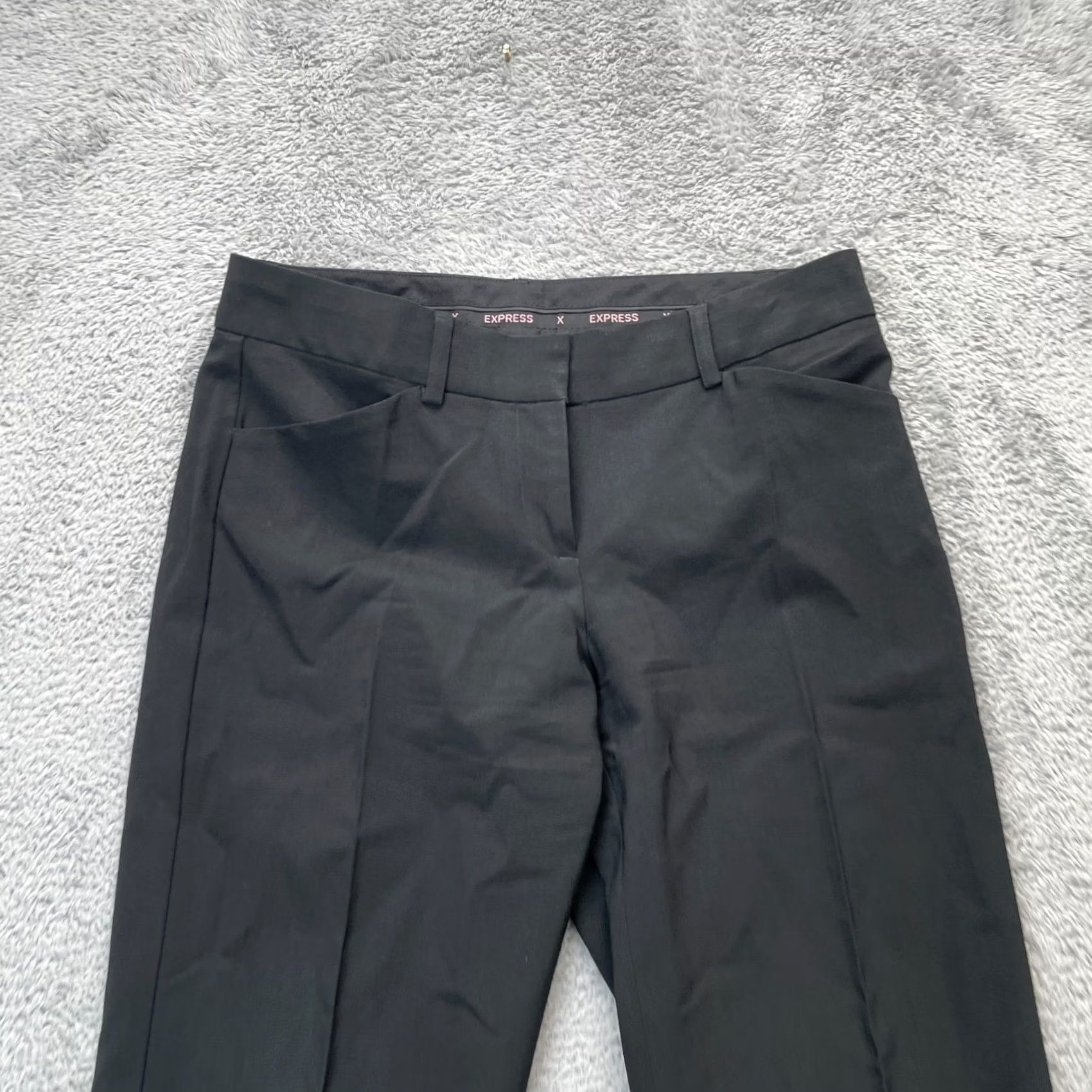 Express Express Womens Pants 0 Black Wool Blend Flared Front Dress Pants Edit Editor Size 30" / US 8 / IT 44 - 5 Thumbnail