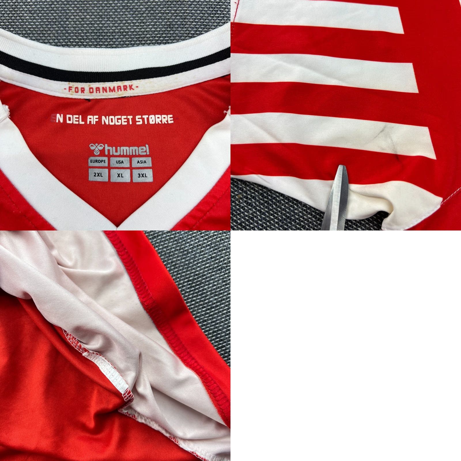 Hummel Denmark 2023 2024 Home Rasmus Højlund Hummel Shirt Mens 2XL Red Football Jersey Shirt Size US XXL / EU 58 / 5 - 10 Thumbnail
