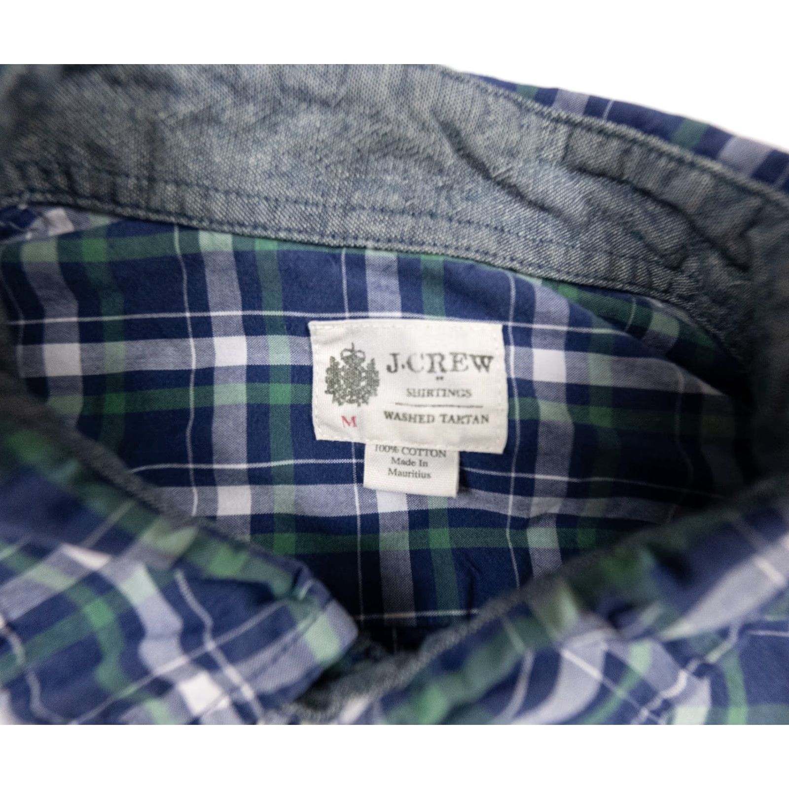J.Crew J.CREW Shirt Adult Medium Blue Long Sleeve Button-Up Plaid Tartan Cotton Mens Size US M / EU 48-50 / 2 - 5 Thumbnail