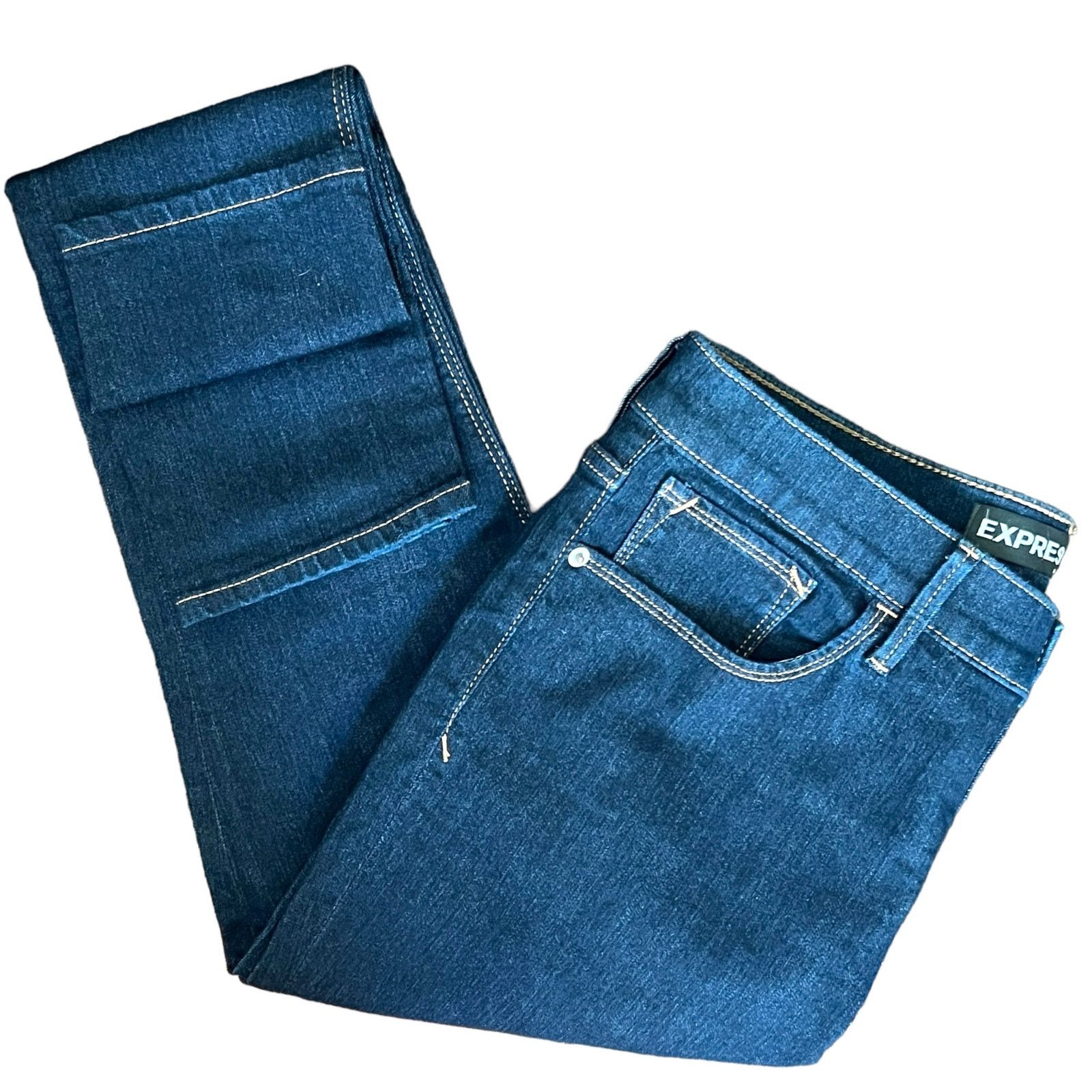 Express Precision Fit Dark Wash Mid Rise Legging Jean Jegging Size 32" / US 10 / IT 46 - 4 Thumbnail