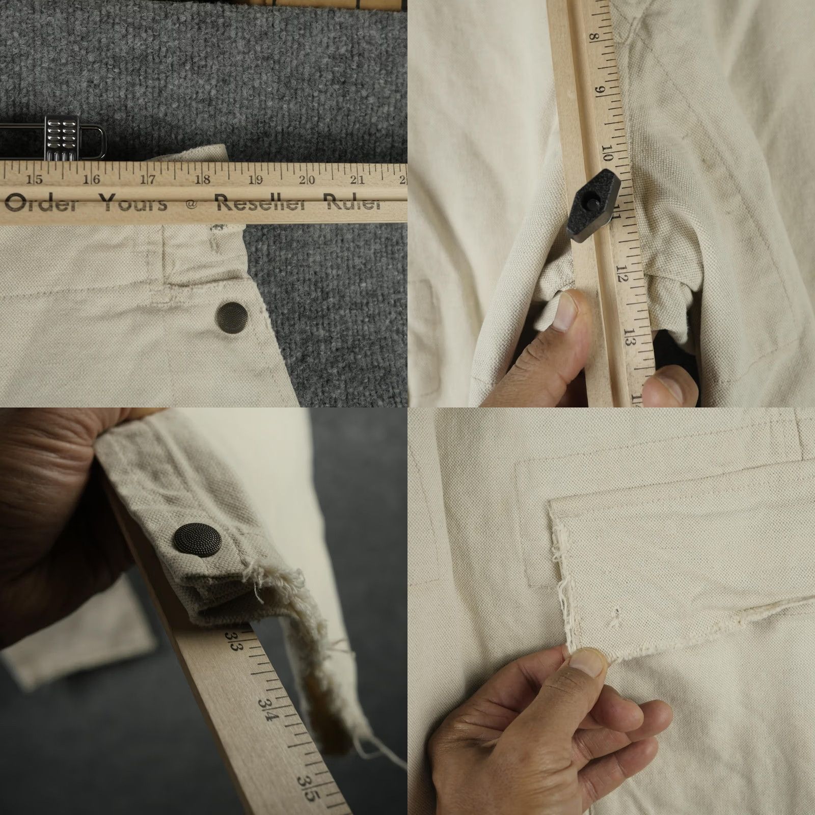 Ralph Lauren RRL Ralph Lauren Pants Mens 36x32 Beige Cargo Canvas Linen Utility Baggy Relaxed Straight Front Button Fly Pockets Cargo Pocket WW2 Inspired Size US 36 / EU 52 - 10 Thumbnail