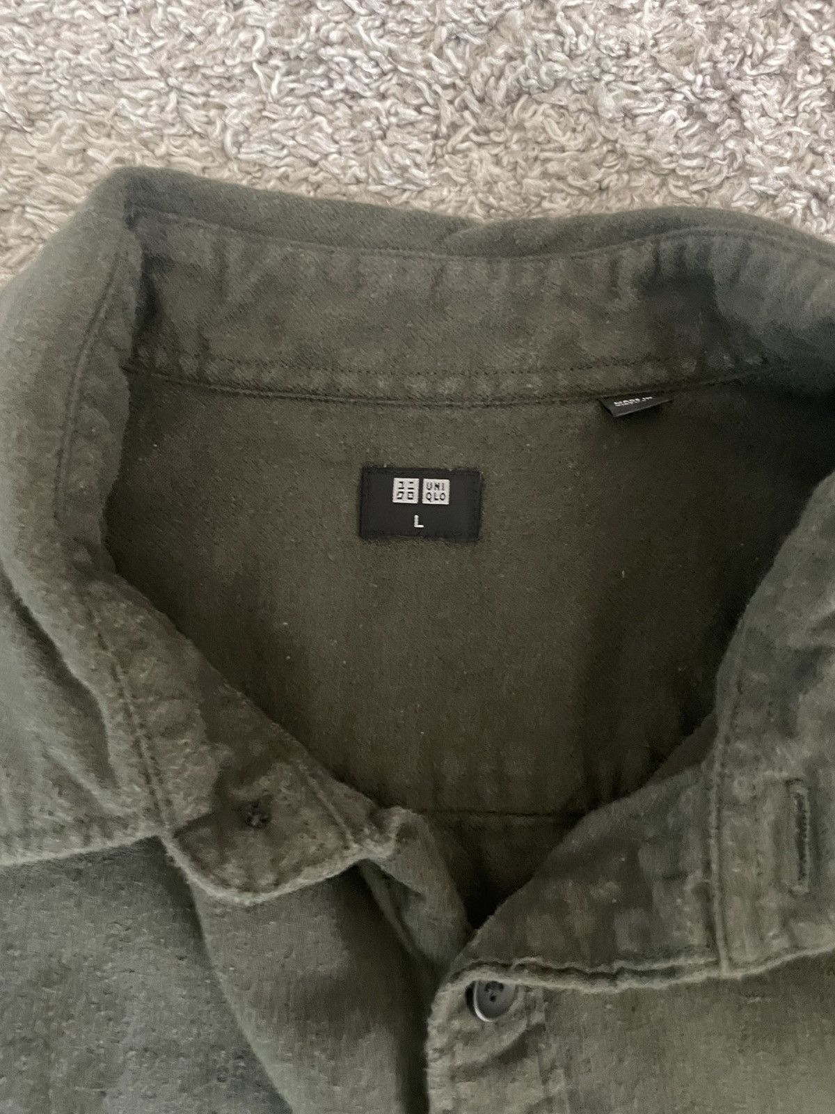 Uniqlo Olive Cotton Button Down Large Size US L / EU 52-54 / 3 - 2 Thumbnail