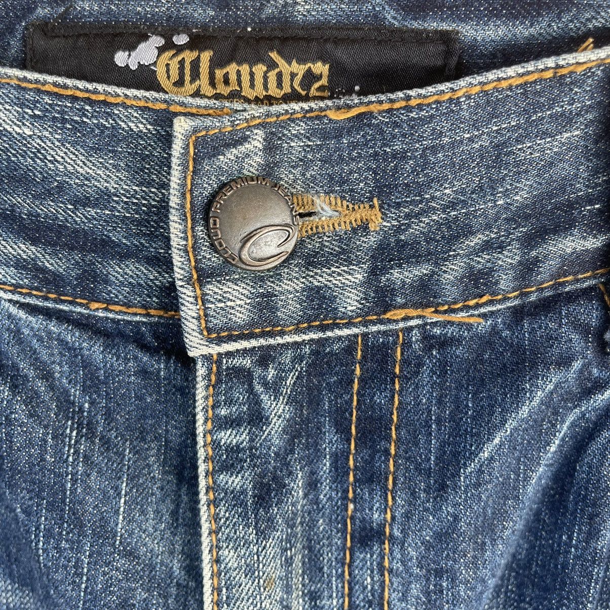 Japanese Brand Cloud 72 Skull Embroidered Jeans Size US 35 - 3 Thumbnail