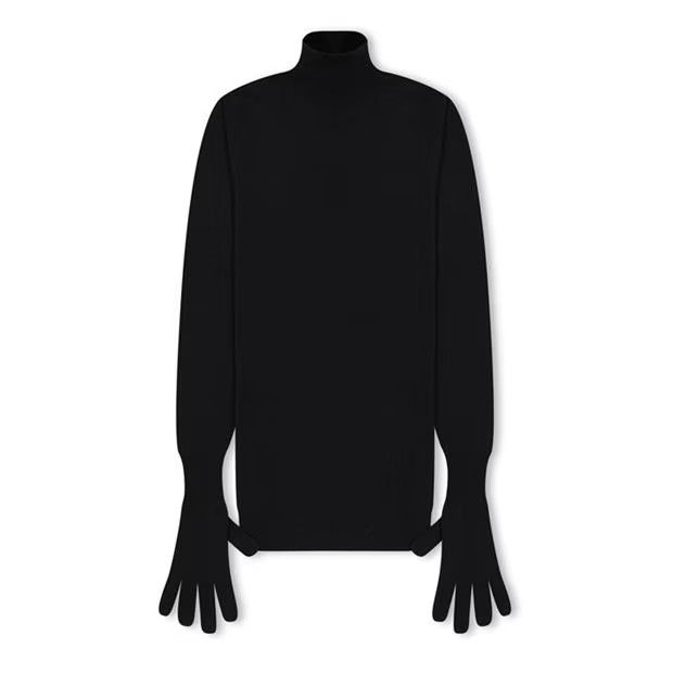 Balenciaga o1g2r1mq0924 Gloves Sweaters in Black Size M / US 6-8 / IT 42-44 - 7 Thumbnail