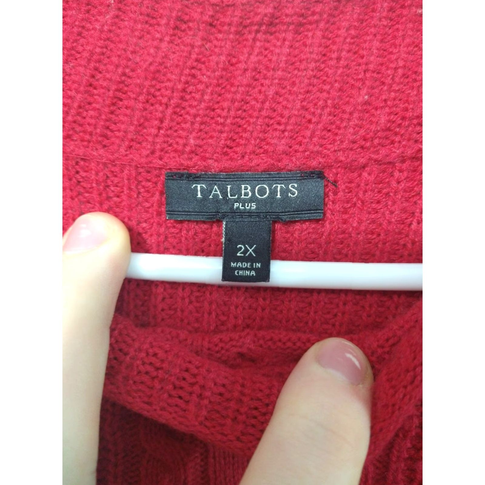 Talbots Talbots Sweater Womens 2X Red Pullover Crew-Neck Cable Knit Wool Blend Casual Dress Size XXL / US 16-18 / IT 52-54 - 5 Thumbnail