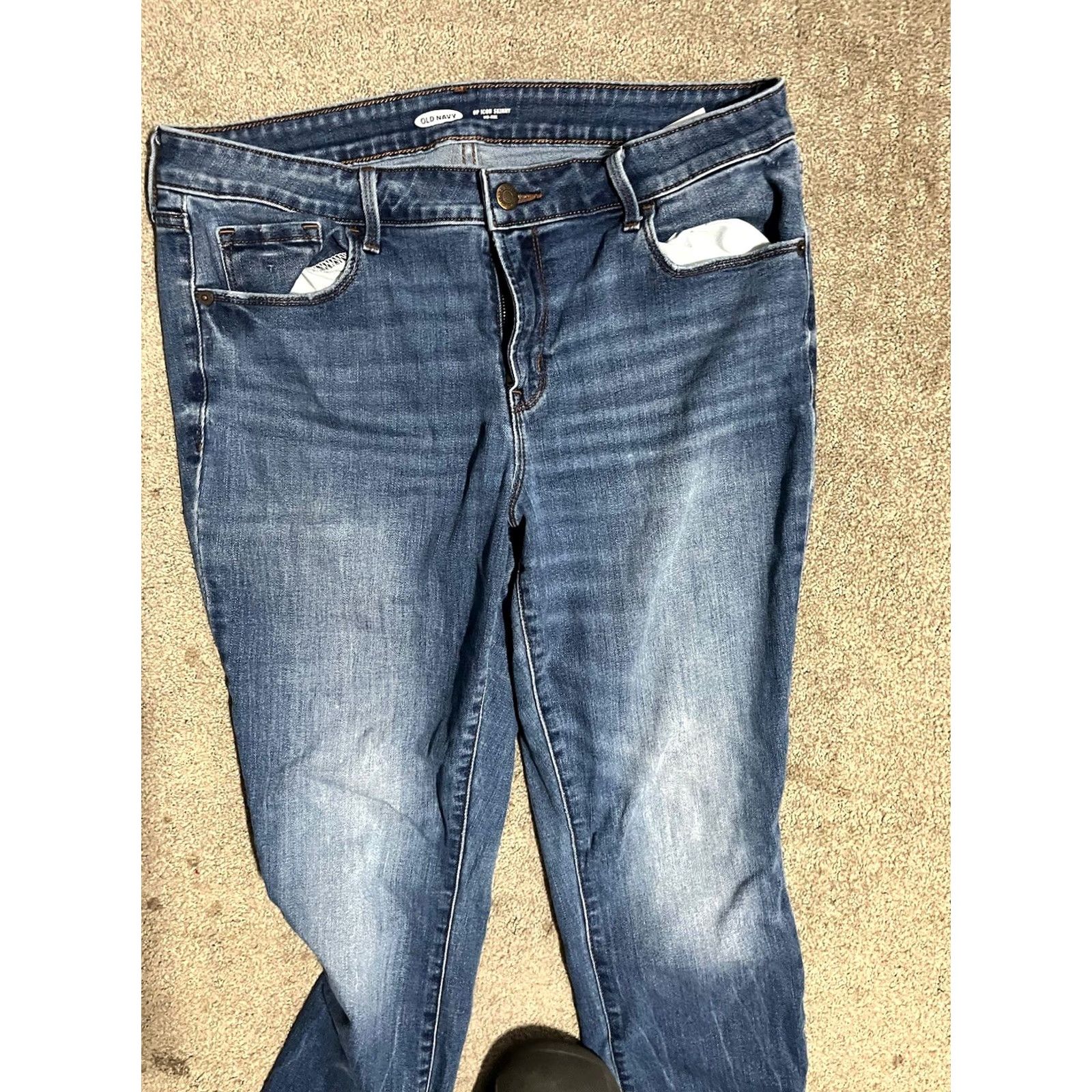 Old Navy Old Navy Jeans Skinny Dark Wash 14 Women Streetwear OP Icon Mid Rise Slim Ankle Pockets Stretch Button Zipper Size 36" / US 14 / IT 50 - 2 Thumbnail