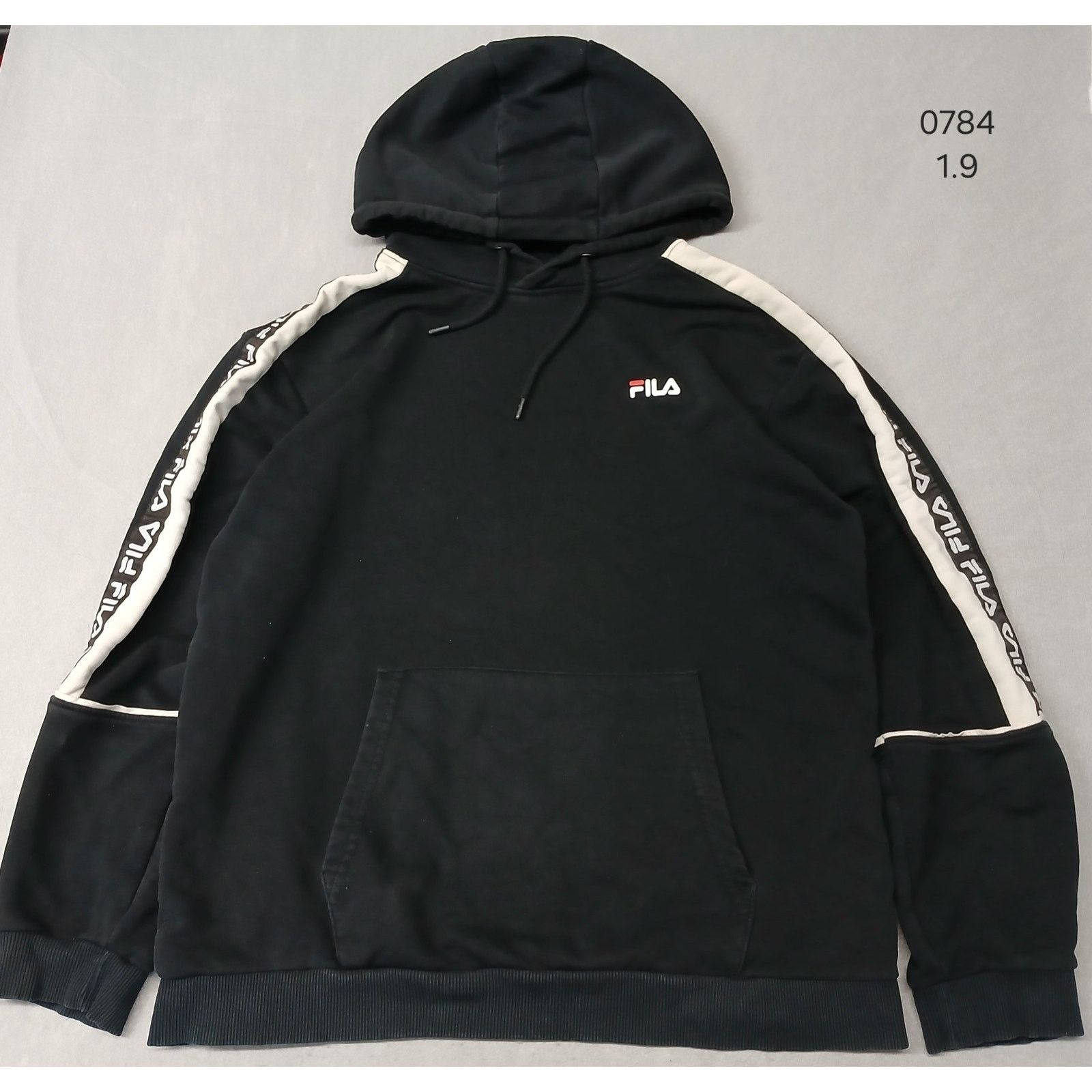 Fila FILA (XL) Men's Black Vintage Slit Pocket Pullover Hoodie Size US XL / EU 56 / 4 - 1 Thumbnail
