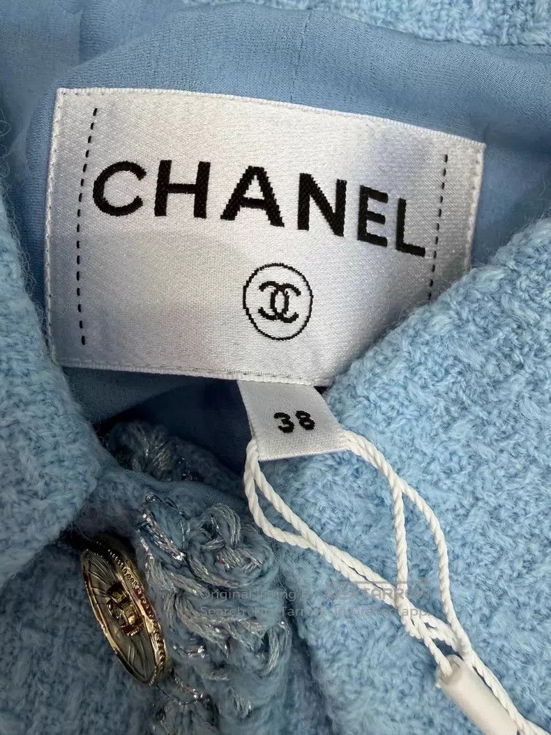 Chanel Chanel Soft tweed blue coat Size XS / US 0-2 / IT 36-38 - 4 Thumbnail