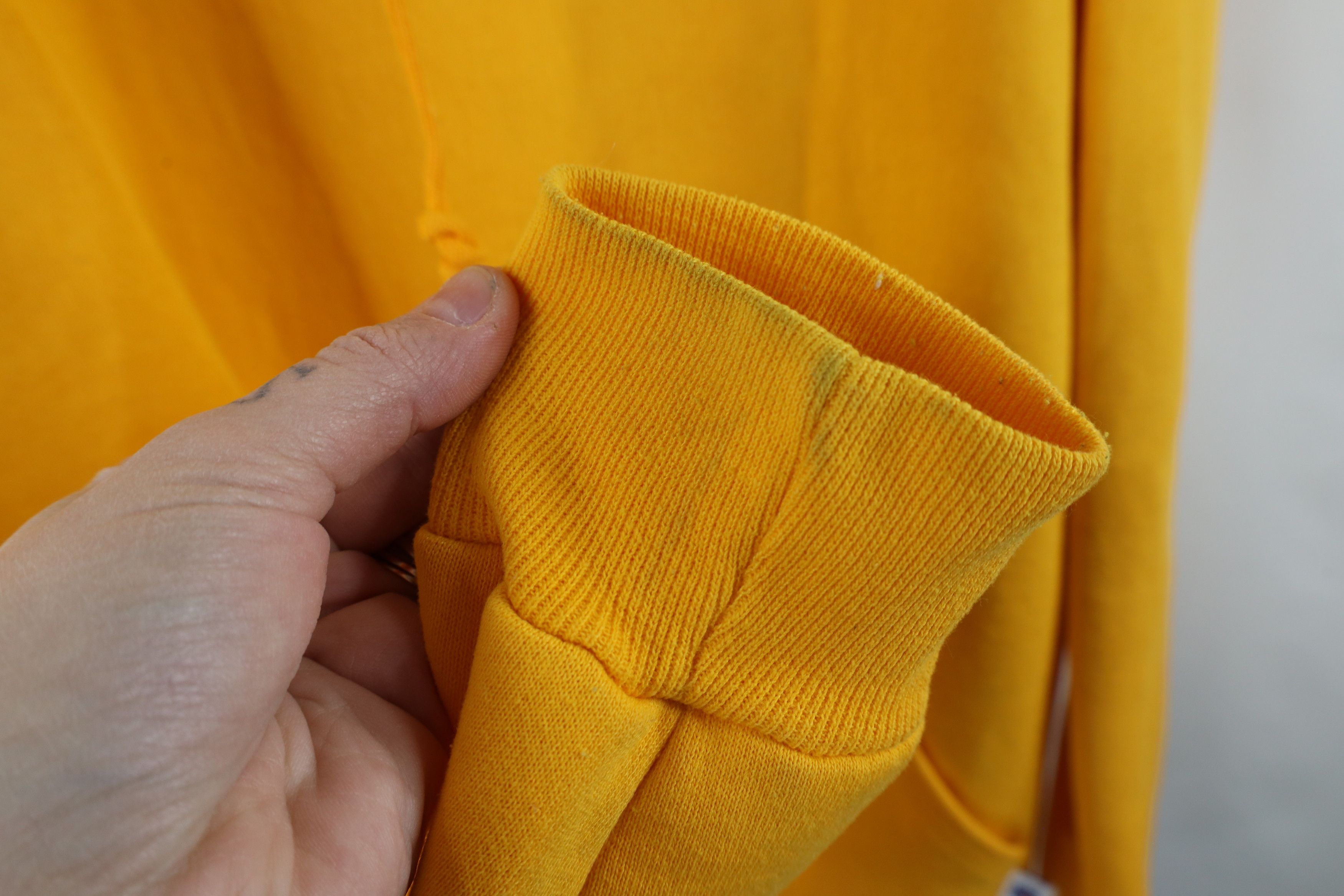 Russell Athletic × Vintage Vintage 90s Russell Athletic Blank Hoodie Sweatshirt Yellow Size US XXL / EU 58 / 5 - 6 Thumbnail