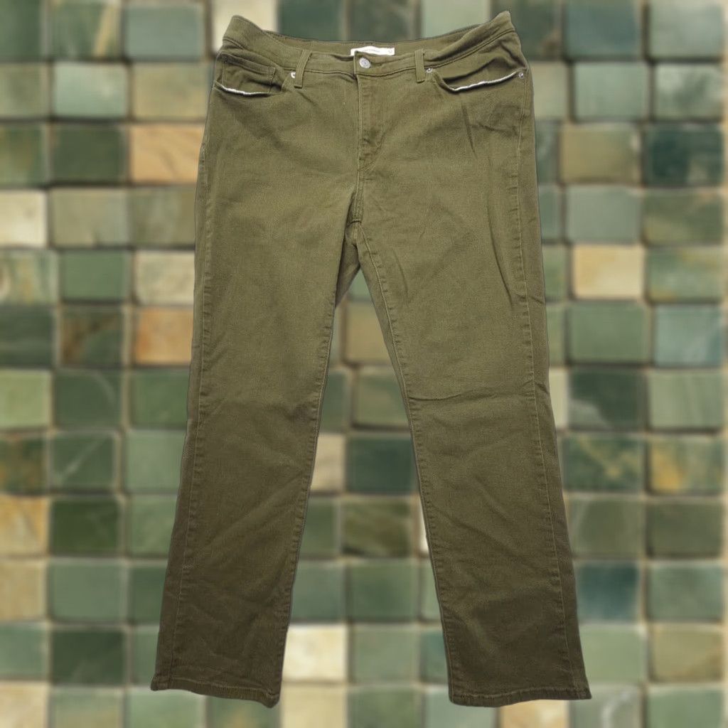 Levi's Levi's 515 Jeans Straight Women's Green Denim Stretch Mid Rise 27 Inseam 12 Regular Size 12 Levi's 500 Series USA Vintage: No Size 34" / US 12 / IT 48 - 1 Thumbnail