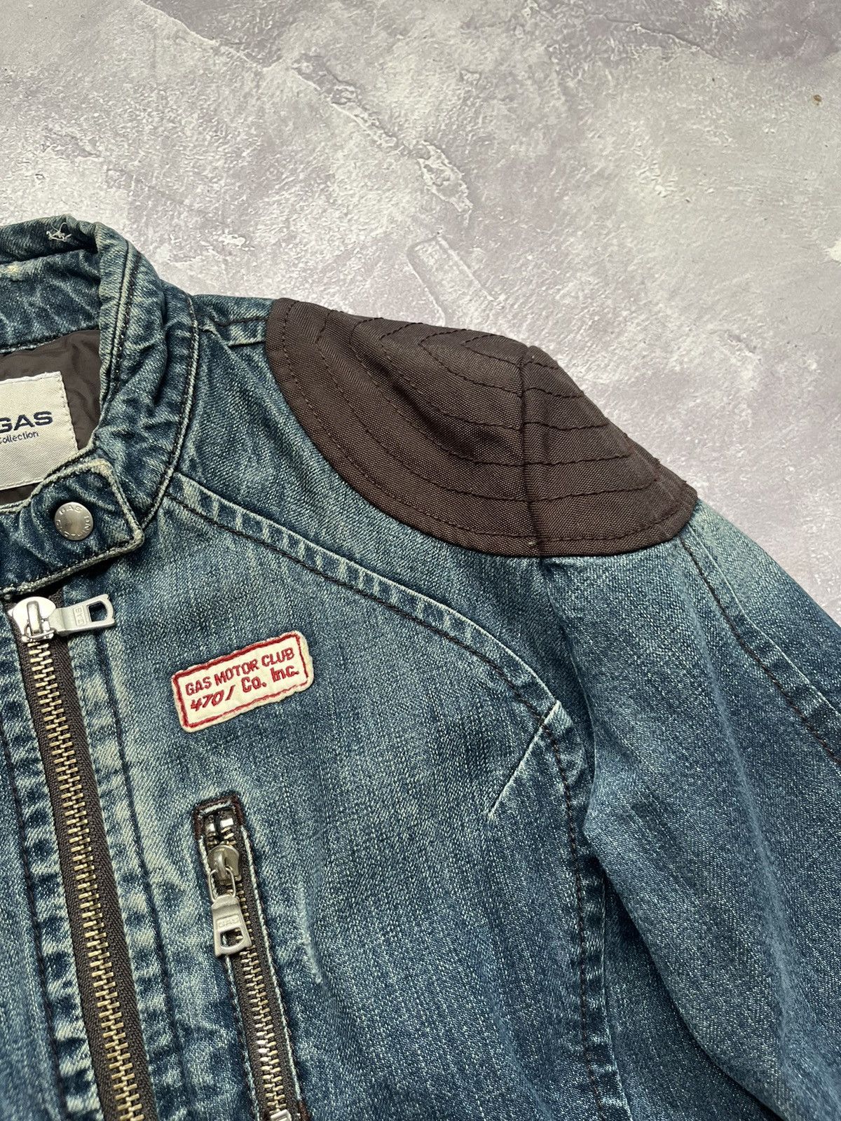 Honda Vintage Honda Racing Biker Gas Denim Jacket Blue Size L / US 10 / IT 46 - 8 Thumbnail