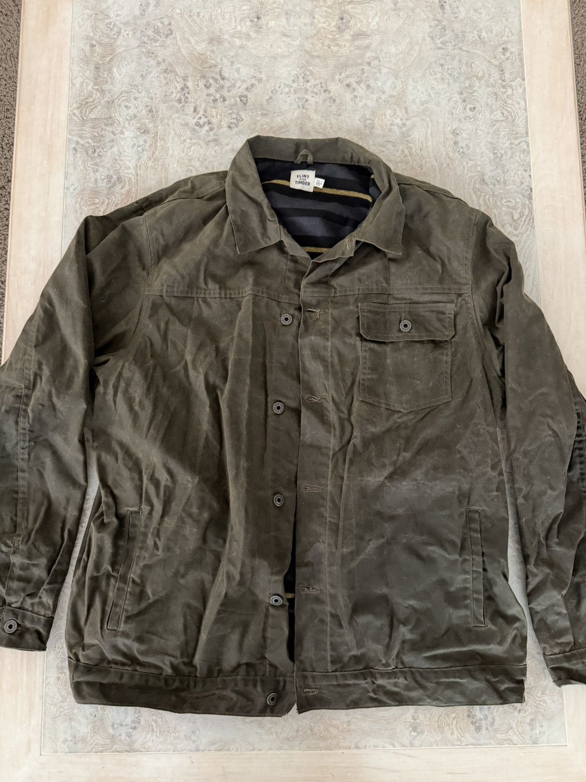 Flint And Tinder Flint and Tinder Waxed Trucker Jacket 4XL-T Fits smaller Size US XXL / EU 58 / 5 - 2 Thumbnail