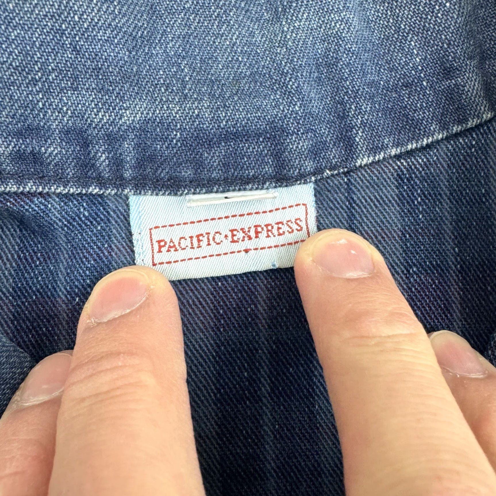 Express VINTAGE Pacific Express Denim Snap-Up Shirt Womens Large Blue 90s Long Sleeve Size L / US 10 / IT 46 - 6 Thumbnail