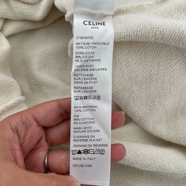 Celine Celine Embroidered Logo Short Sleeve Hoodie Size S / US 4 / IT 40 - 2 Thumbnail