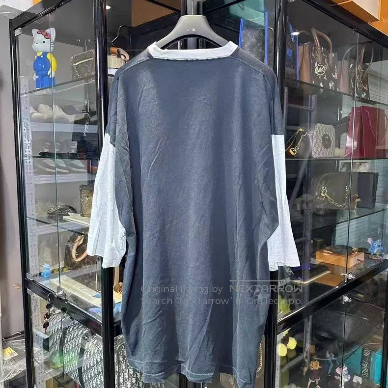 Balenciaga Balenciaga Skiing round ring black and gray pieced short-s Size US M / EU 48-50 / 2 - 2 Thumbnail