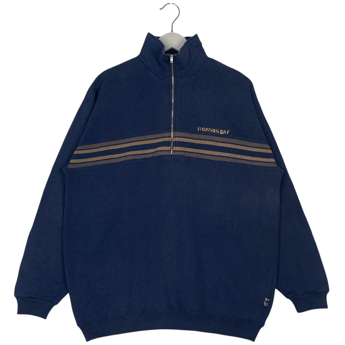 Designer × Vintage Vintage Scorpion Bay Quater Zip Small Logo Navy Blue Size US L / EU 52-54 / 3 - 1 Thumbnail