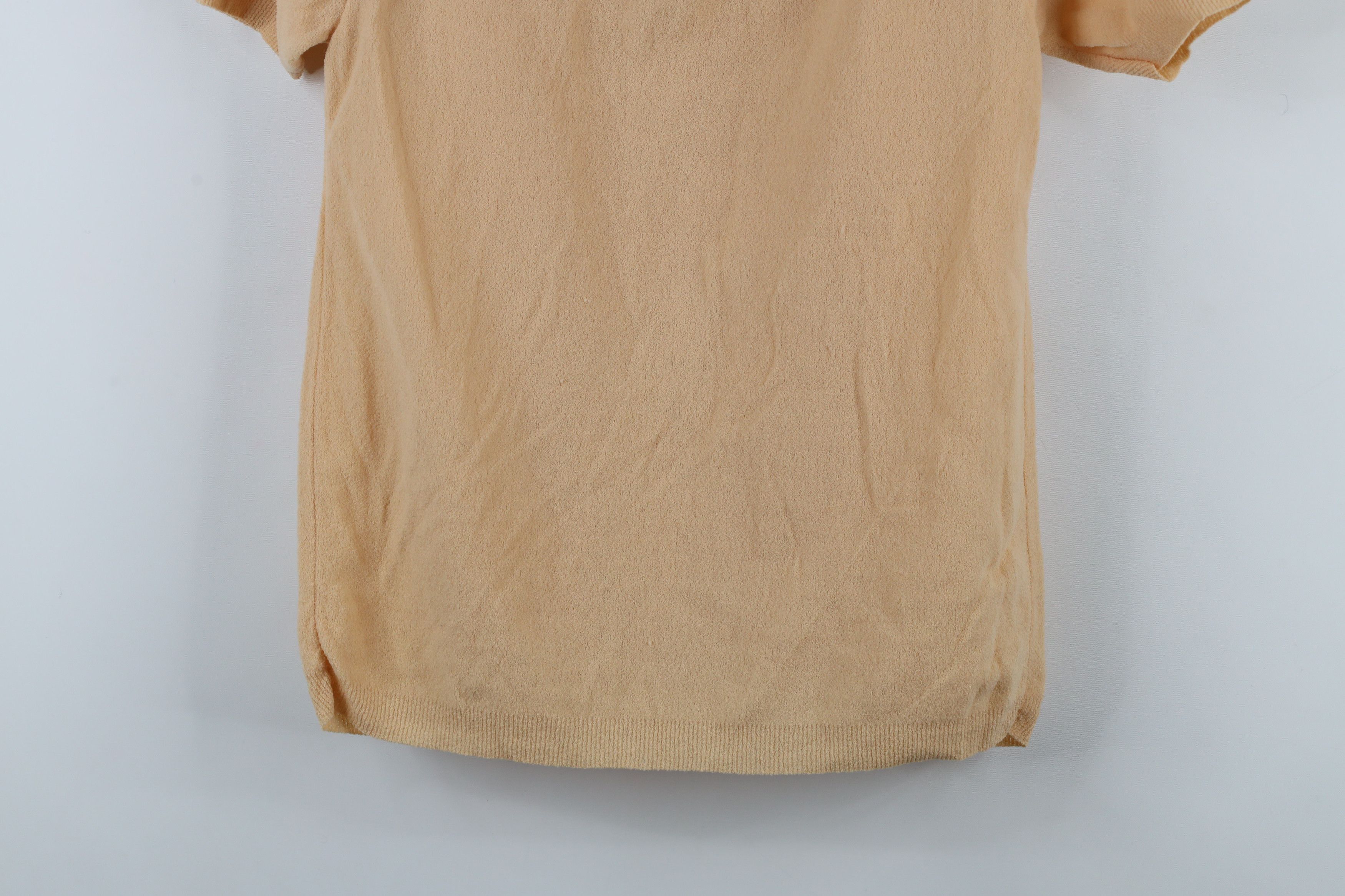 Vintage Vintage 70s Ban Lon Knit Back Zip Short Sleeve T-Shirt Beige Size XS / US 0-2 / IT 36-38 - 12 Thumbnail