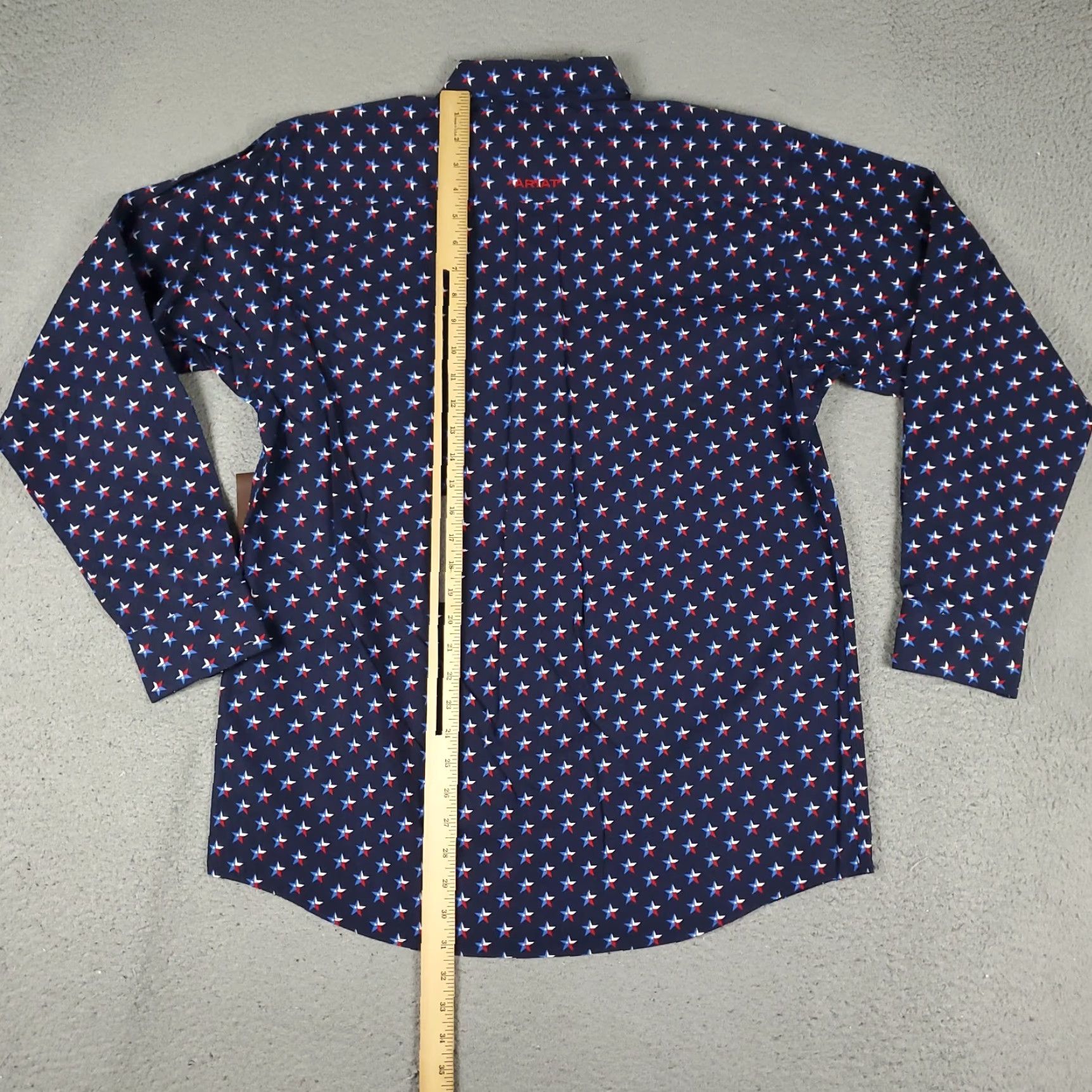 Ariat Ariat Shirt Mens Medium Blue Western Pearl Snap Button Long Sleeve Star Print Geometric Pattern 90s Western Mens Size US M / EU 48-50 / 2 - 3 Thumbnail