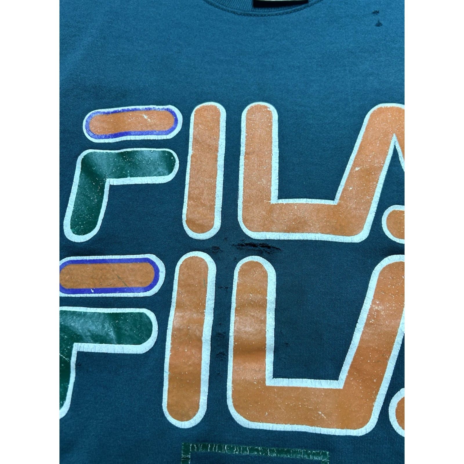 Hanes VINTAGE 90s Hanes Sweatshirt Crewneck Fila graphic boot Distressed Adult XXL Green Pullover Men Size US XXL / EU 58 / 5 - 6 Thumbnail
