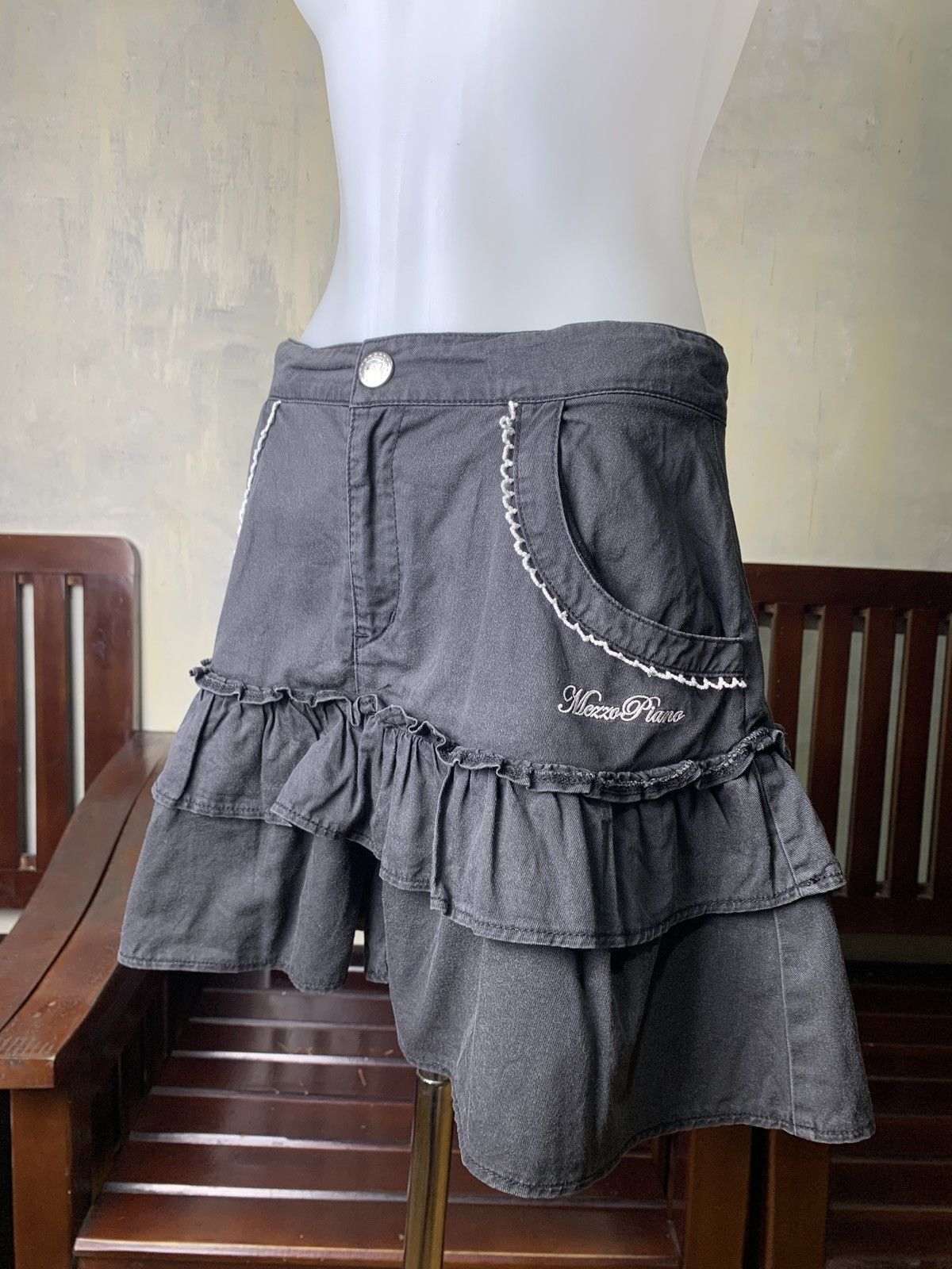 Angel Blue y2k Mezzo Piano Japan Faded Ruffle Love Cute Pop Skorts Size 28" / US 6 / IT 42 - 2 Thumbnail