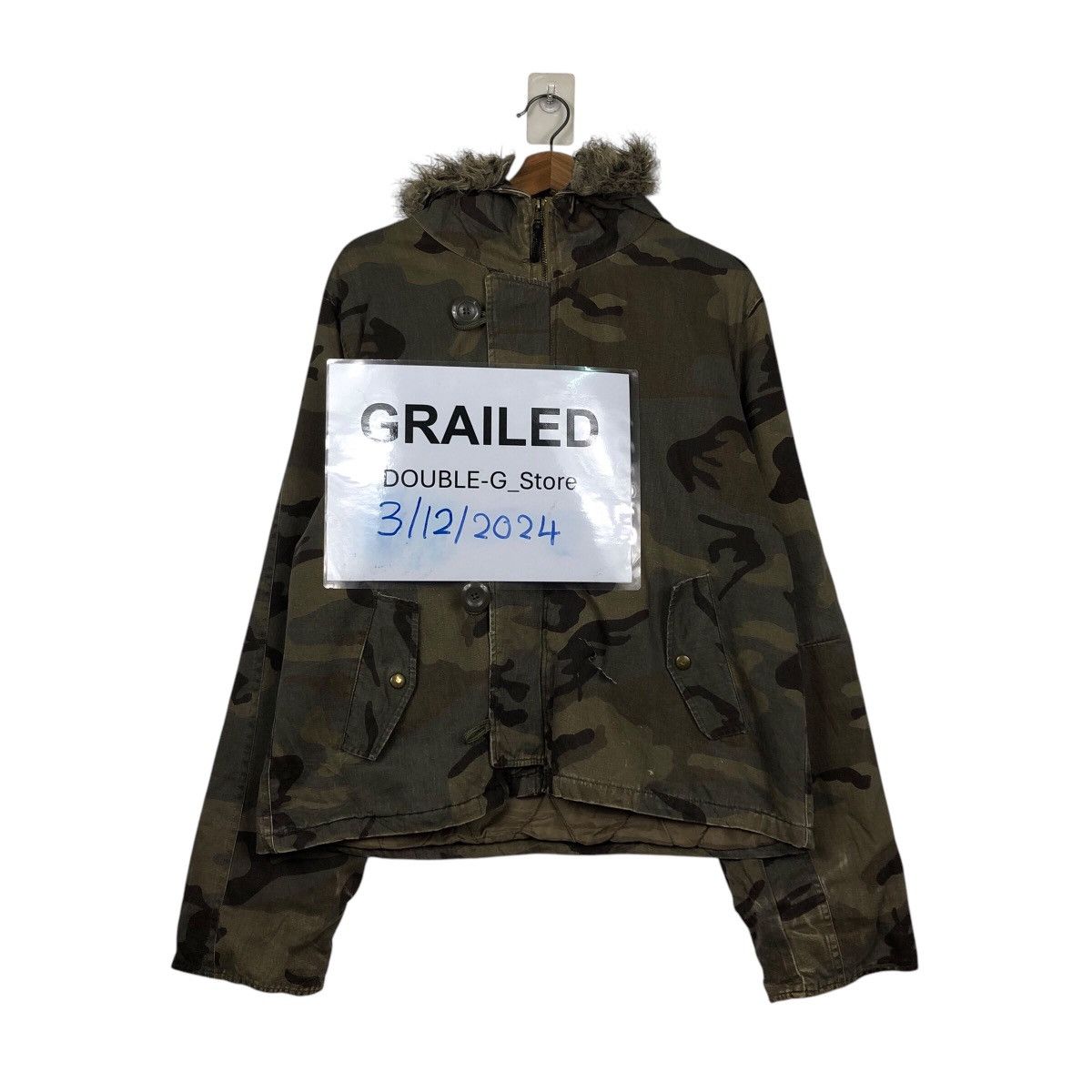 📌Vintage Bomber Jacket Camouflage Fur Hoodie Jinnee