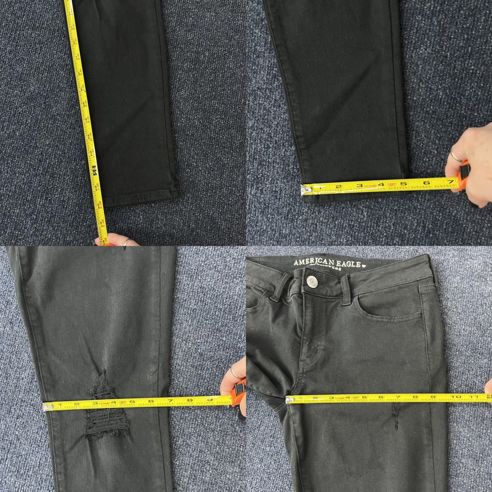 American Eagle Outfitters American Eagle Outfitters Skinny Jeans Womens 8 Black Stretch Distressed Denim Size 30" / US 8 / IT 44 - 9 Thumbnail