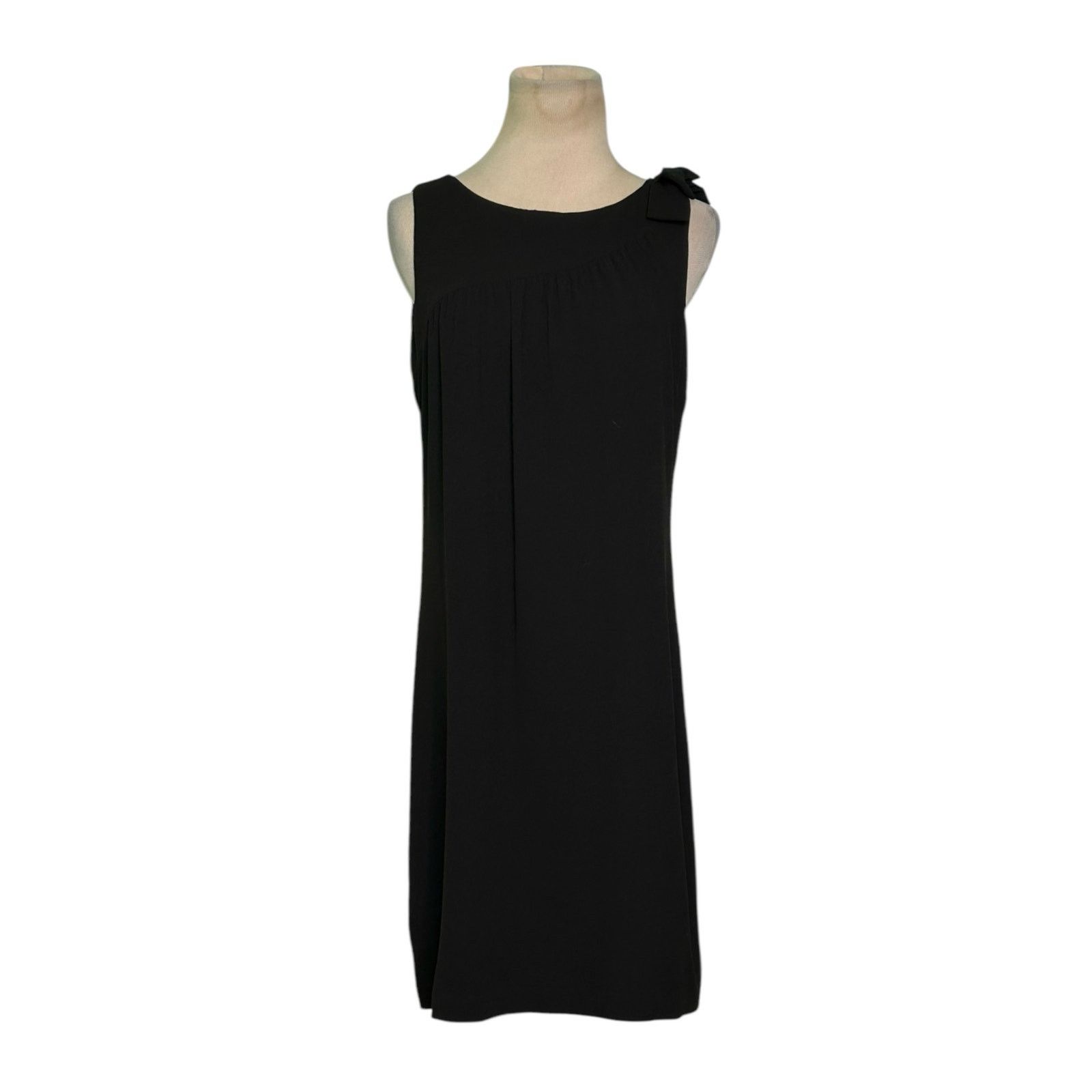 Trina Turk TRINA TURK black crepe shoulder bow sleeveless dress size 2 Size XS / US 0-2 / IT 36-38 - 17 Thumbnail
