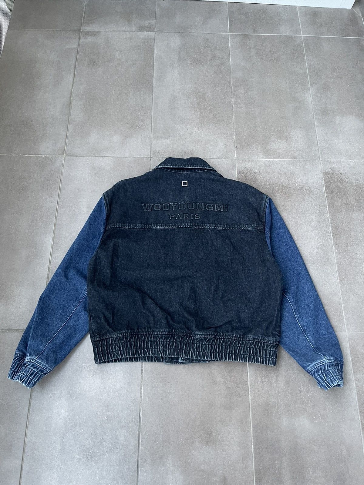 Wooyoungmi !DS! AW23 Wooyoungmi Navy Varsity Denim Jumper Jacket Size US L / EU 52-54 / 3 - 13 Thumbnail