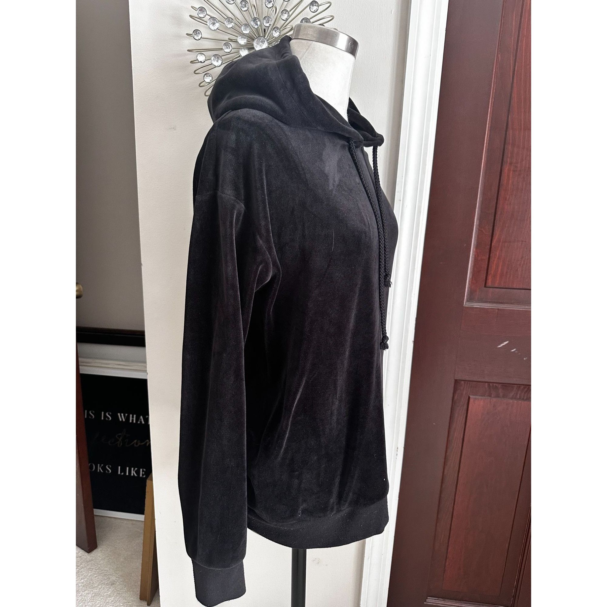 Joe's Women’s JOE’S Jeans Black Velour Pullover Hoodie Small Size S / US 4 / IT 40 - 5 Thumbnail
