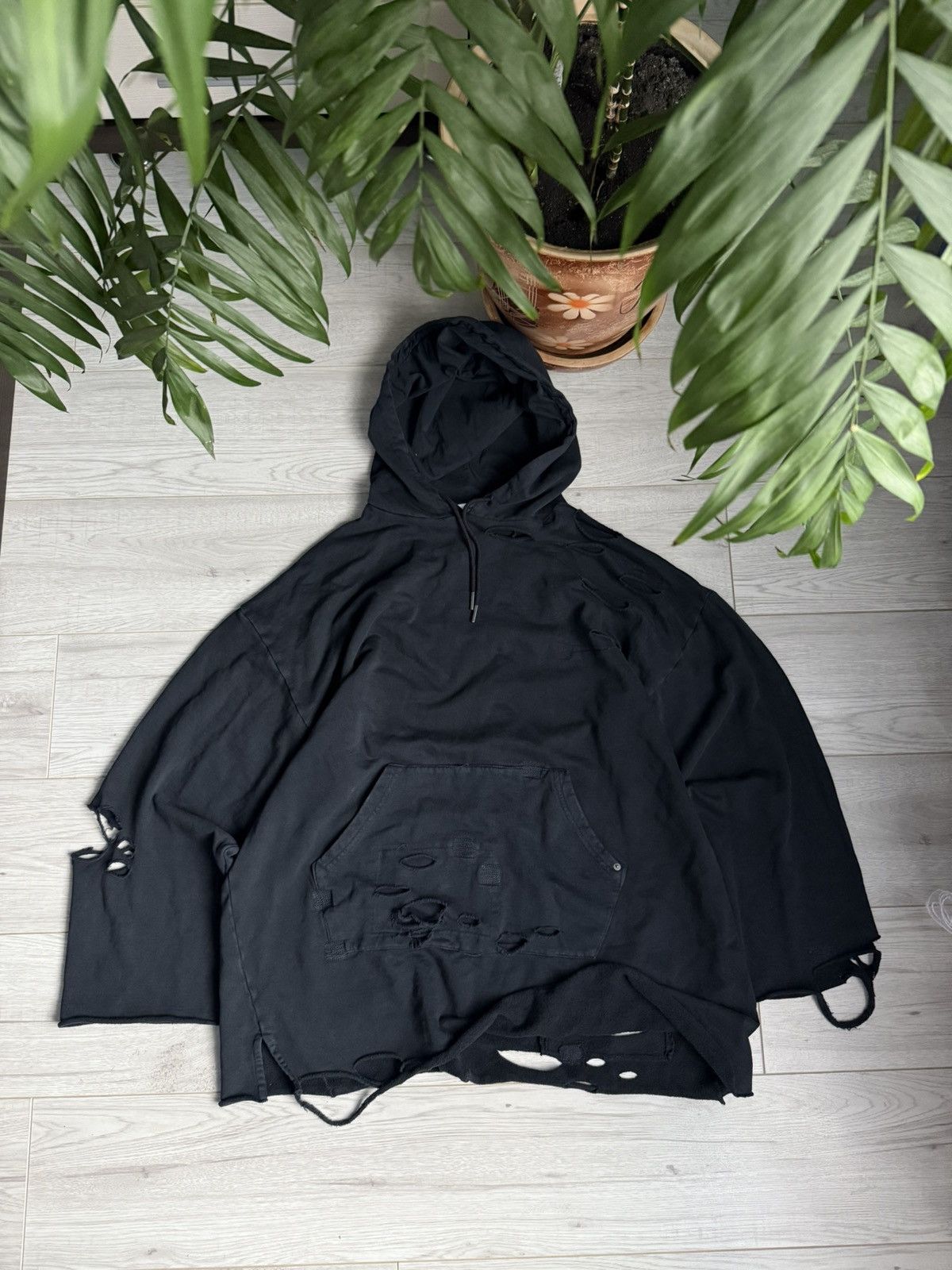 Diesel Distressed Holes Hoodie Kapital Rick Owens Archive style Size US XL / EU 56 / 4 - 1 Thumbnail