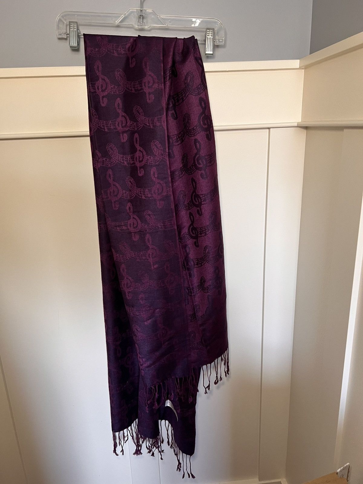 Vintage Vintage Cashmere music note fringe scarf Size ONE SIZE - 1 Thumbnail