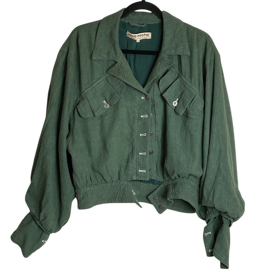 Free People Free People Billy Saddle Green Jacket Women's Size XS Size XS / US 0-2 / IT 36-38 - 4 Thumbnail
