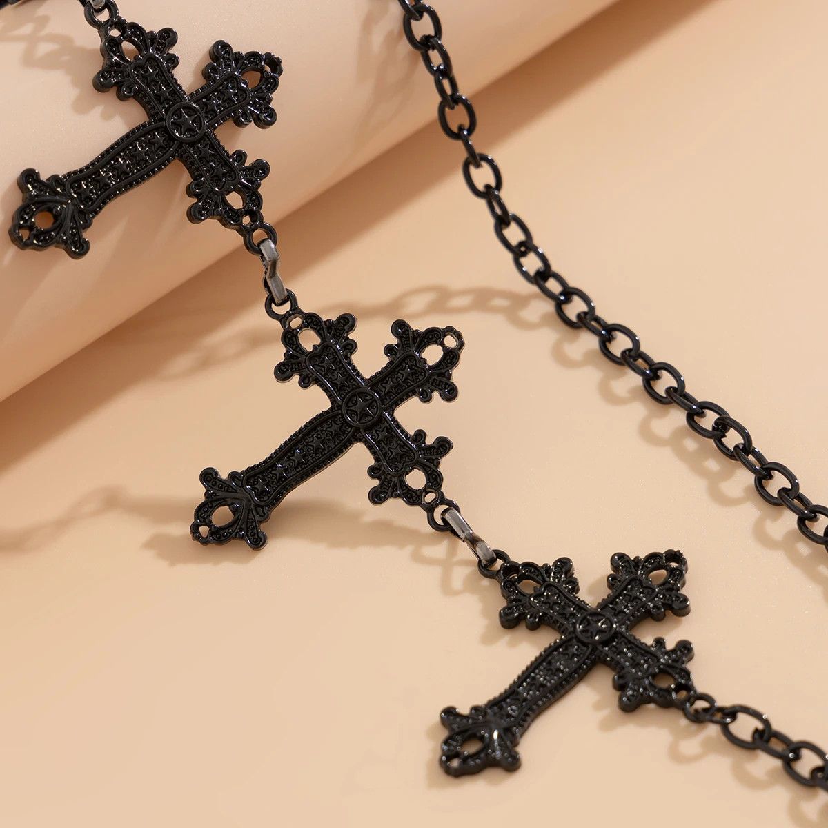 Jewelry Gothic Black Jesus Cross Waist Chain Pants Belts Size ONE SIZE - 5 Thumbnail
