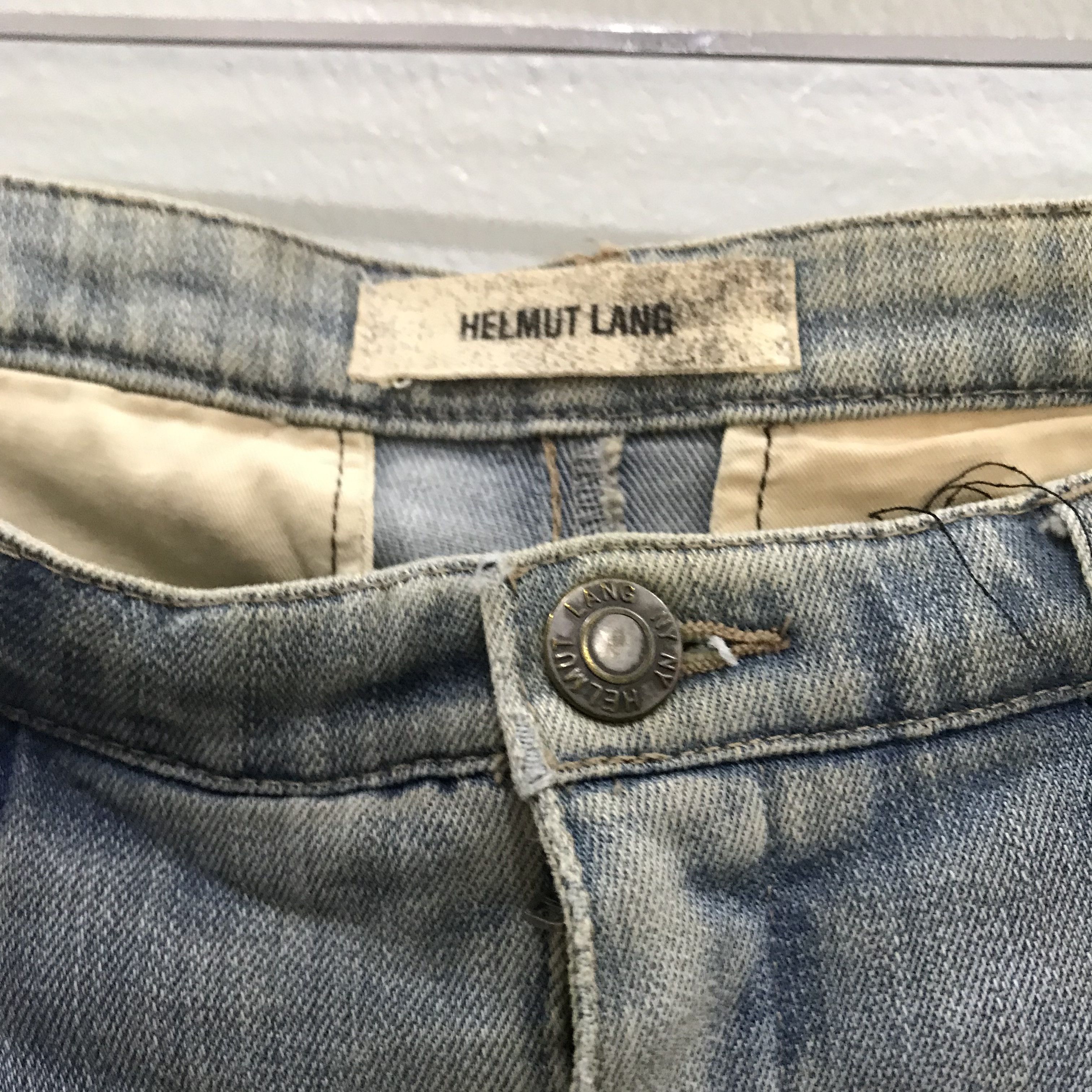 Helmut Lang Vintage Helmut Lang Short Stone Washed Faded Blue Jean Size US 27 - 6 Thumbnail